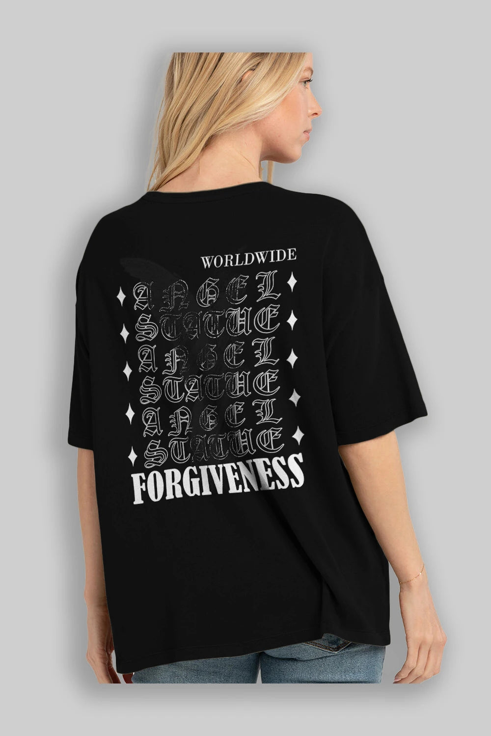 Angel Forgiveness Arka Baskılı Oversize t-shirt Erkek Kadın Unisex