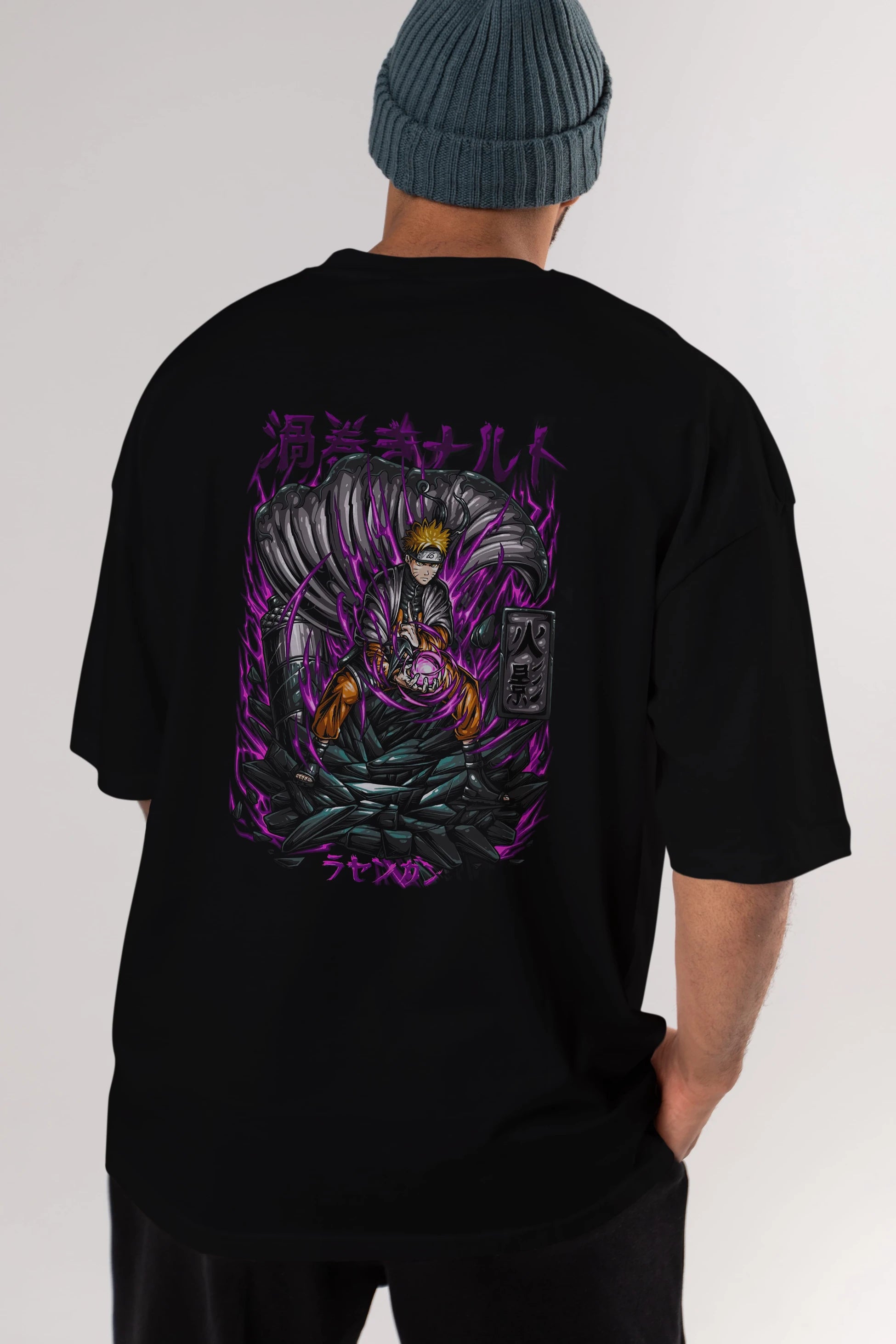 NARUTO Anime Arka Baskılı Oversize t-shirt Erkek Kadın Unisex