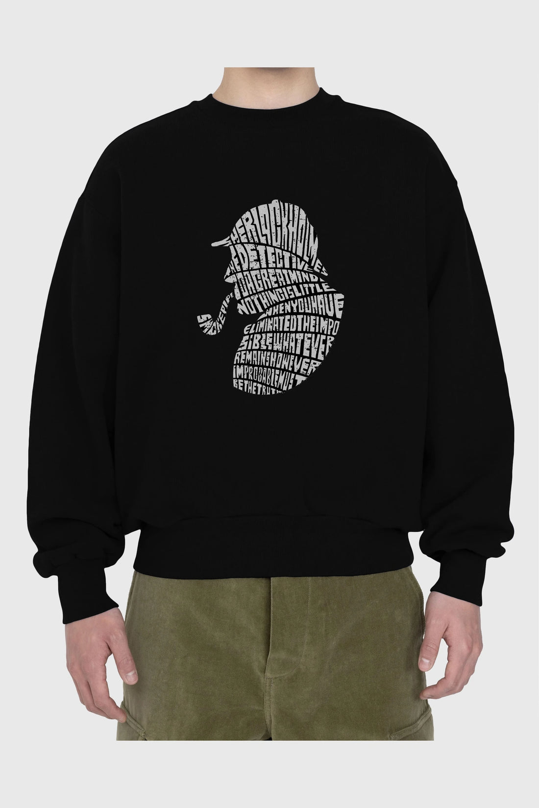 Holmes Ön Baskılı Oversize Sweatshirt Erkek Kadın Unisex