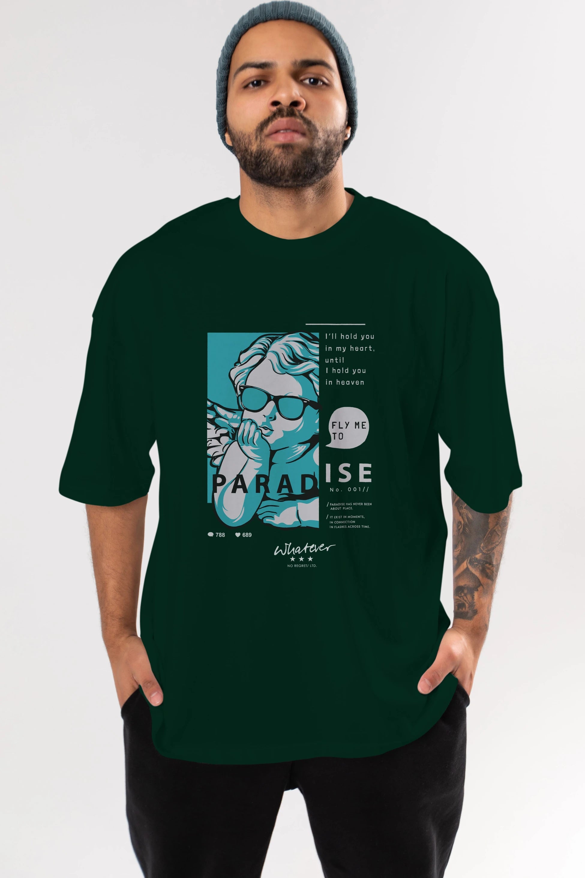 Paradise Fly to Me Ön Baskılı Oversize t-shirt Erkek Kadın Unisex