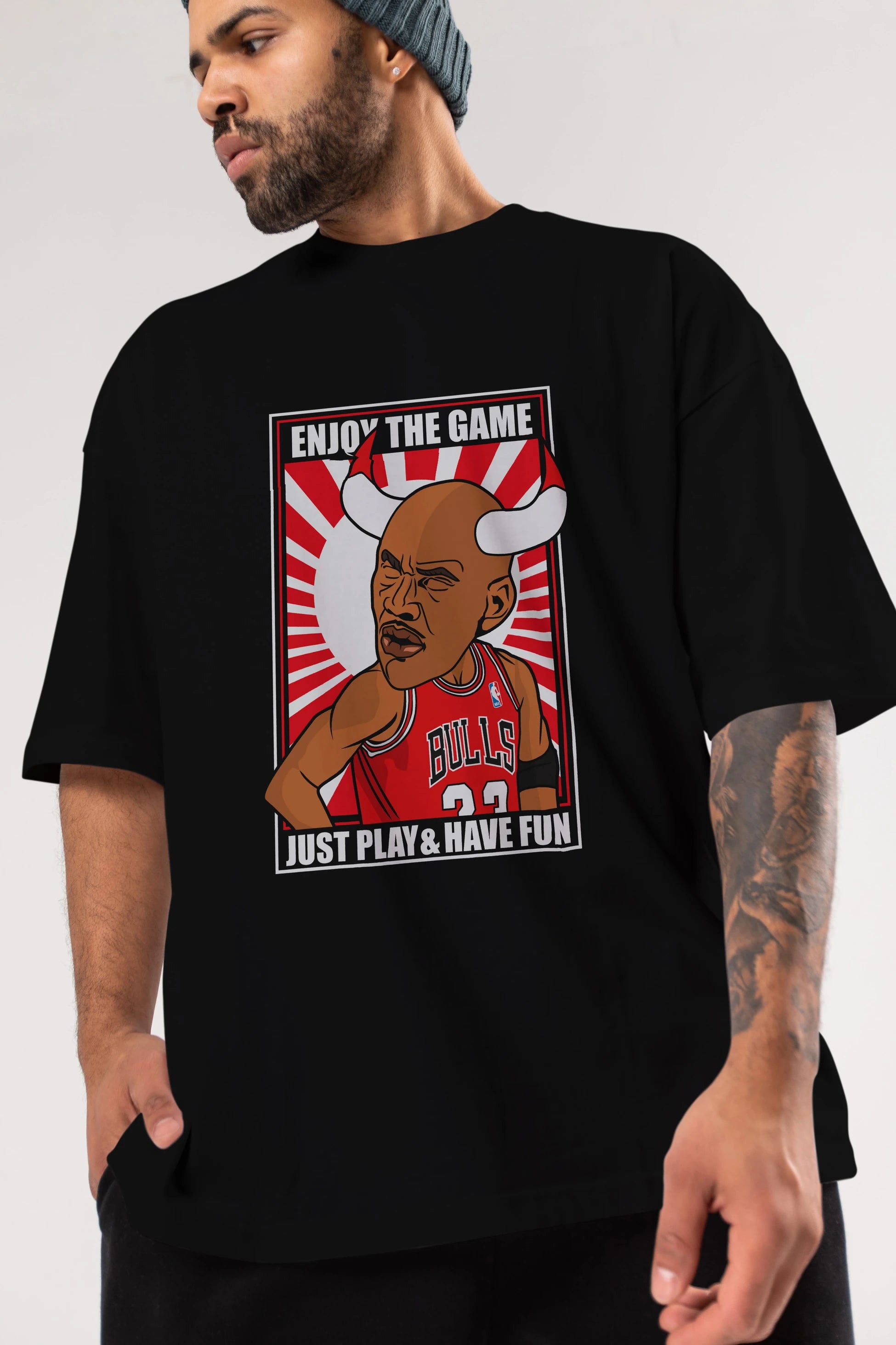 Michael Jordan Ön Baskılı Oversize t-shirt Erkek Kadın Unisex %100 Pamuk tişort