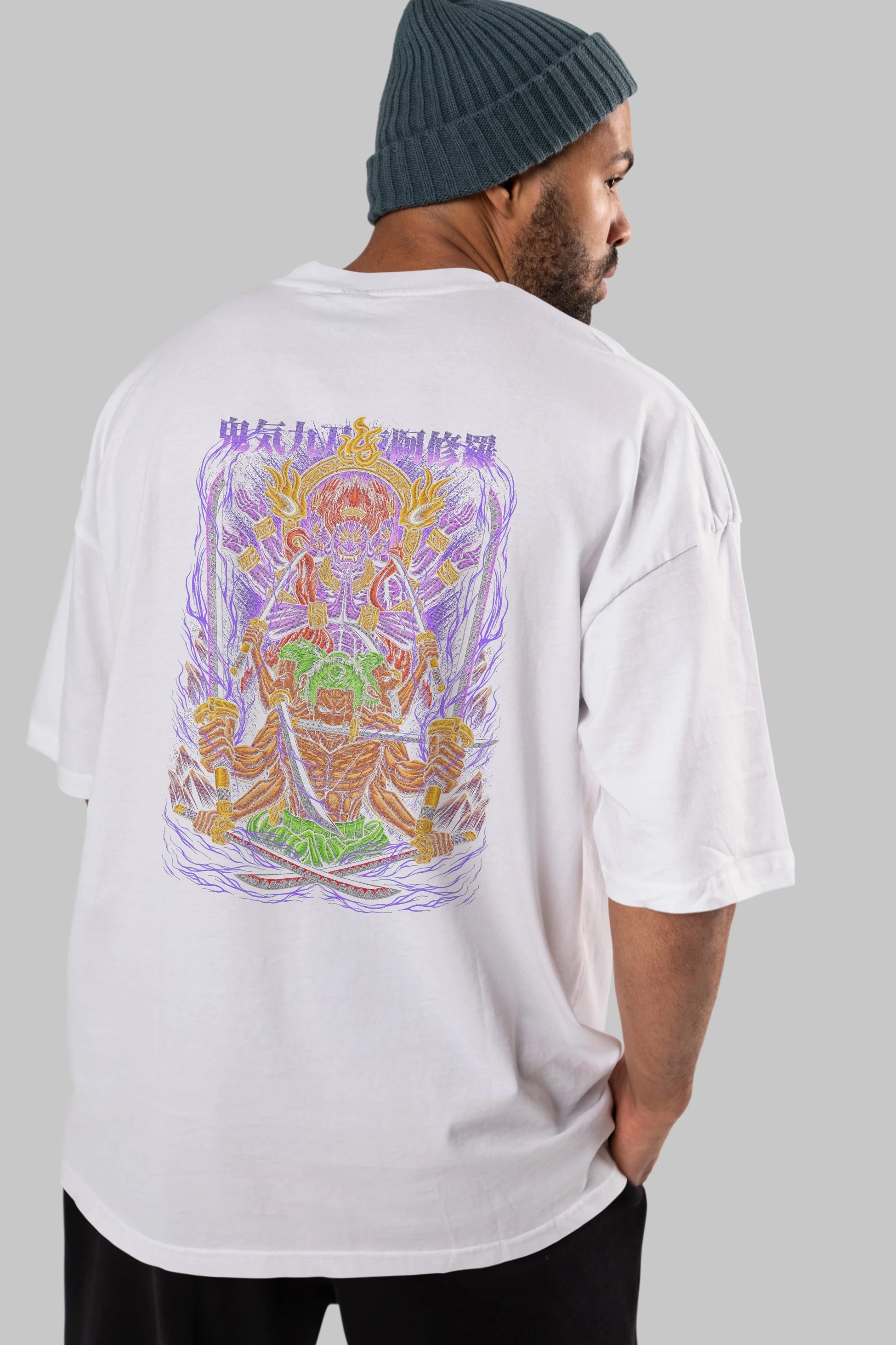 RORONOA ZORO 2 Anime Arka Baskılı Oversize t-shirt Erkek Kadın Unisex