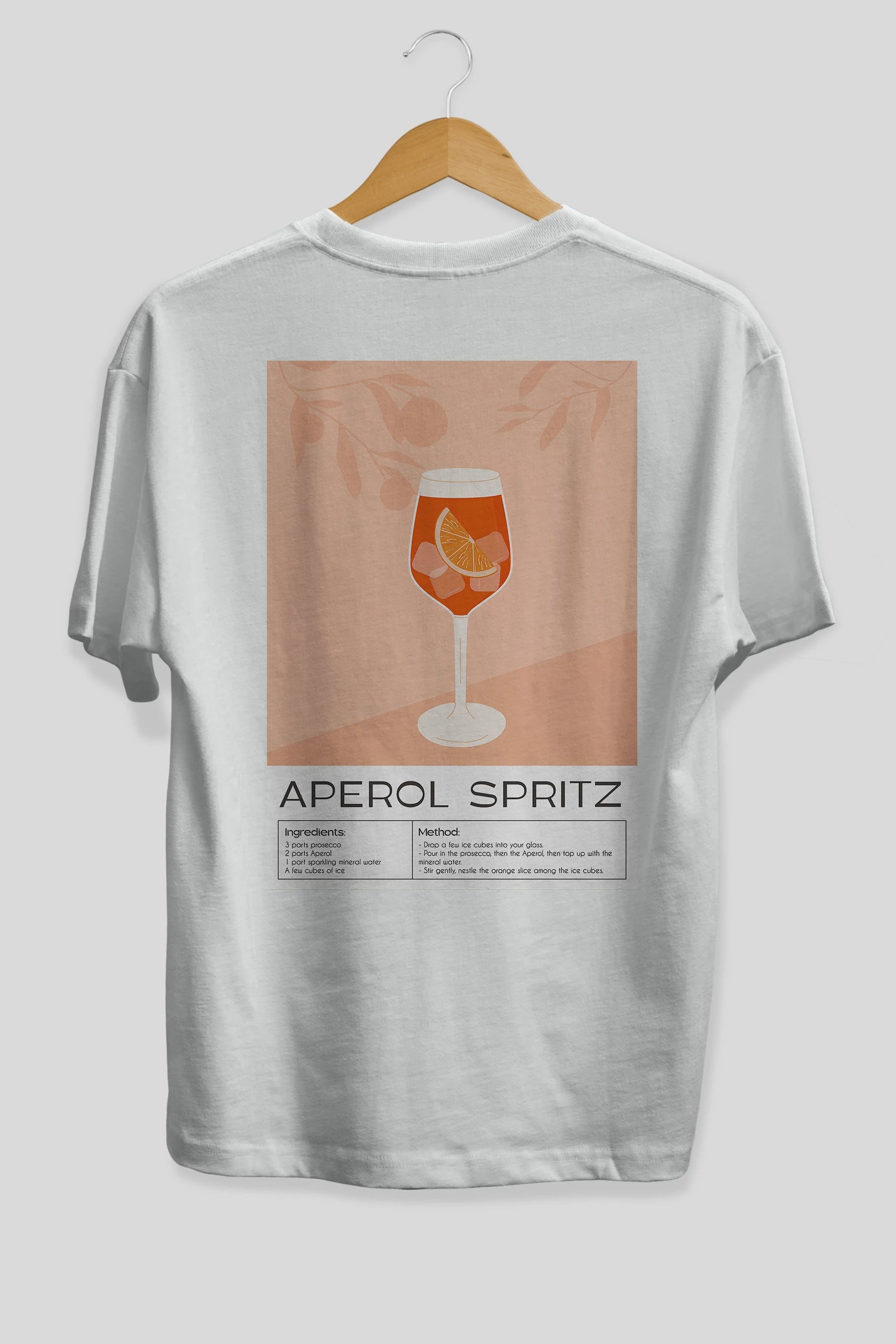 Aperol Spritz 7 Arka Baskılı Oversize t-shirt Erkek Kadın Unisex %100 Pamuk Bisiklet Yaka tişort