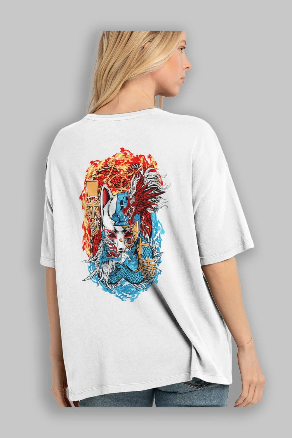 ONE PIECE (7) Anime Arka Baskılı Oversize t-shirt Erkek Kadın Unisex