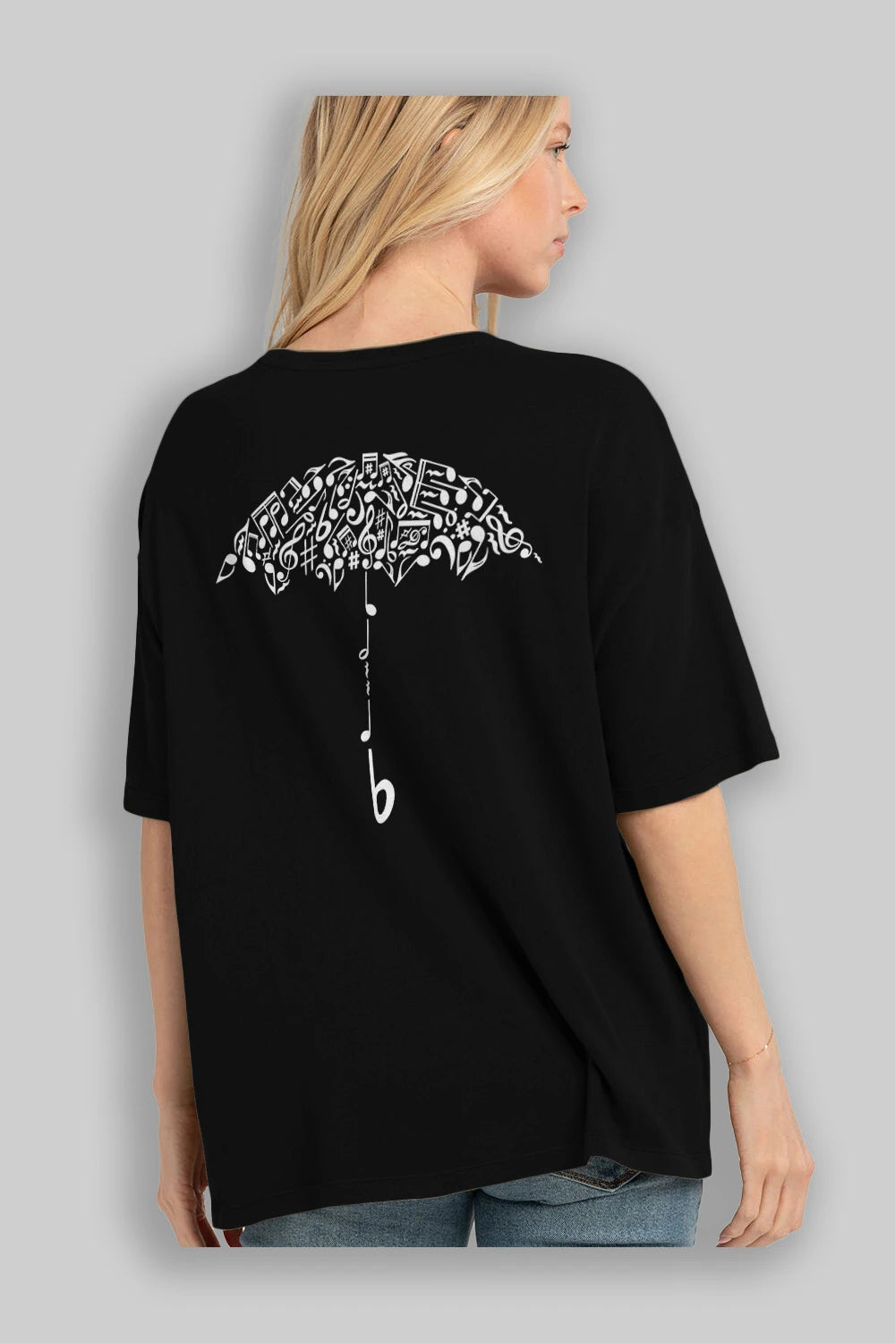 Sound Of Rain Arka Baskılı Oversize t-shirt %100 pamuk Erkek Kadın Unisex