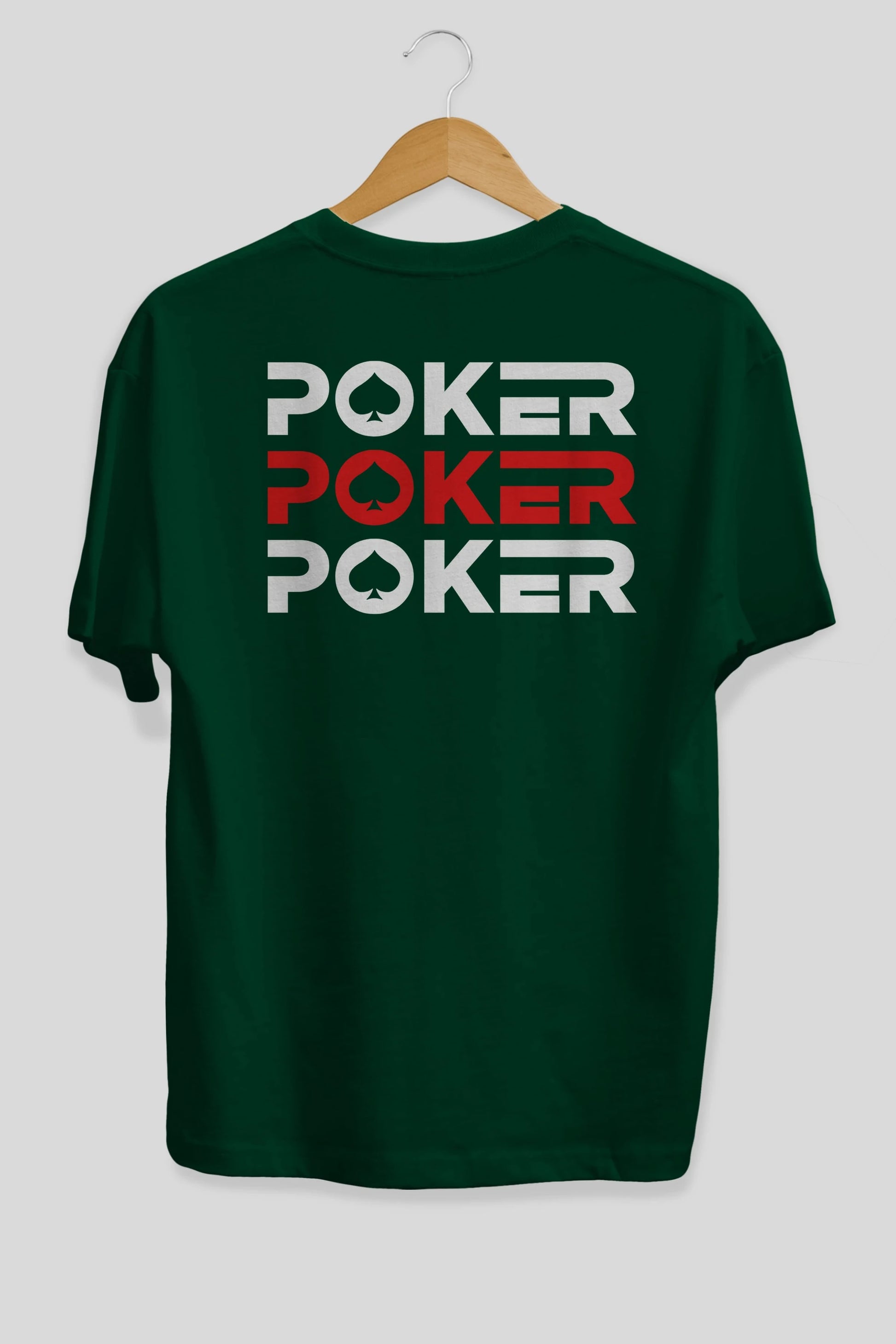 Poker Arka Baskılı Oversize t-shirt Erkek Kadın Unisex