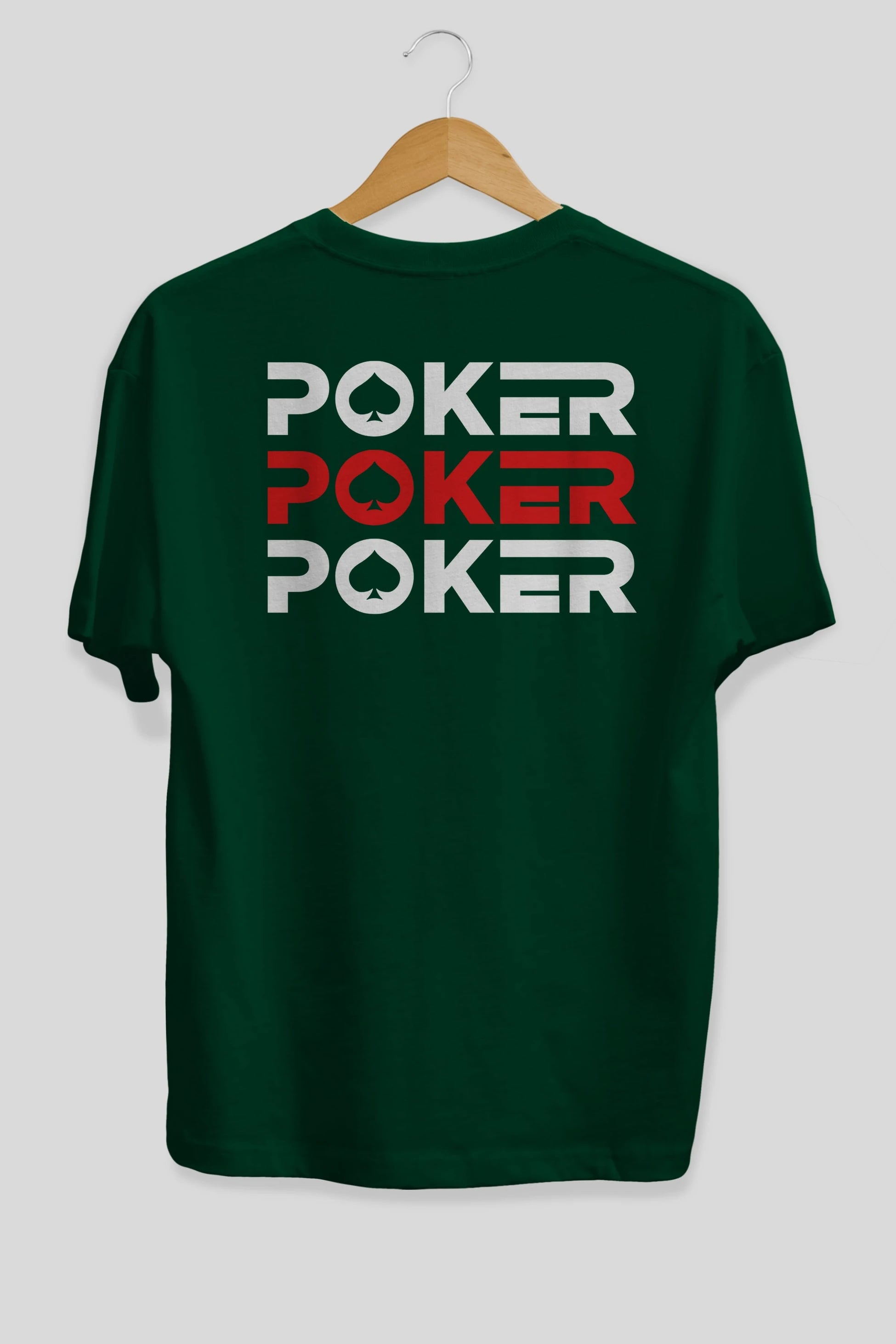Poker Arka Baskılı Oversize t-shirt Erkek Kadın Unisex