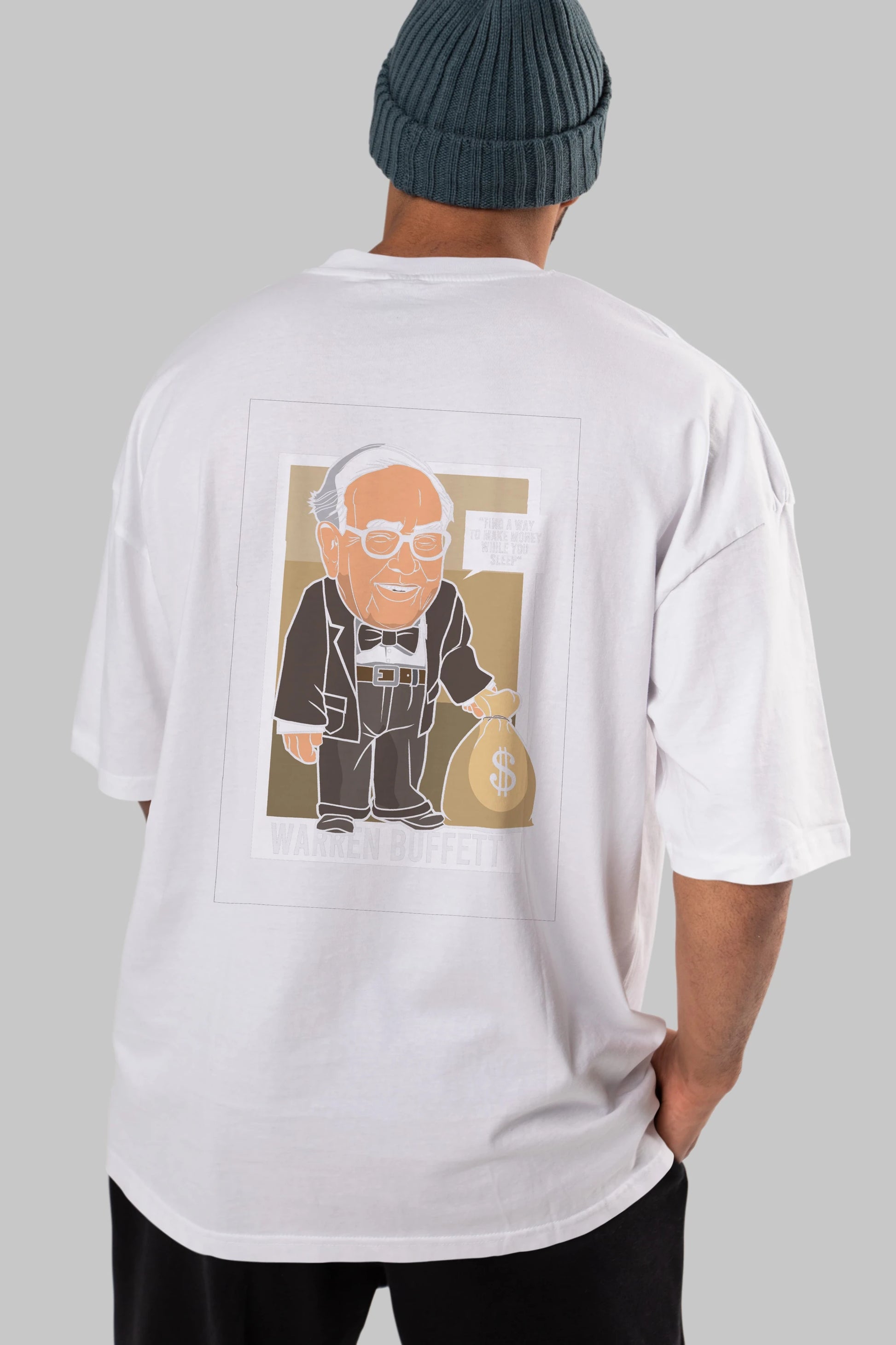 Warren Buffet Up Carl Arka Baskılı Oversize t-shirt Erkek Kadın Unisex %100 Pamuk tişort