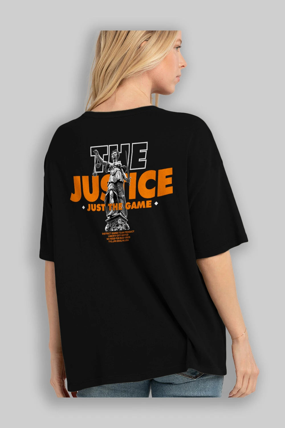 The Justice Arka Baskılı Oversize t-shirt Erkek Kadın Unisex