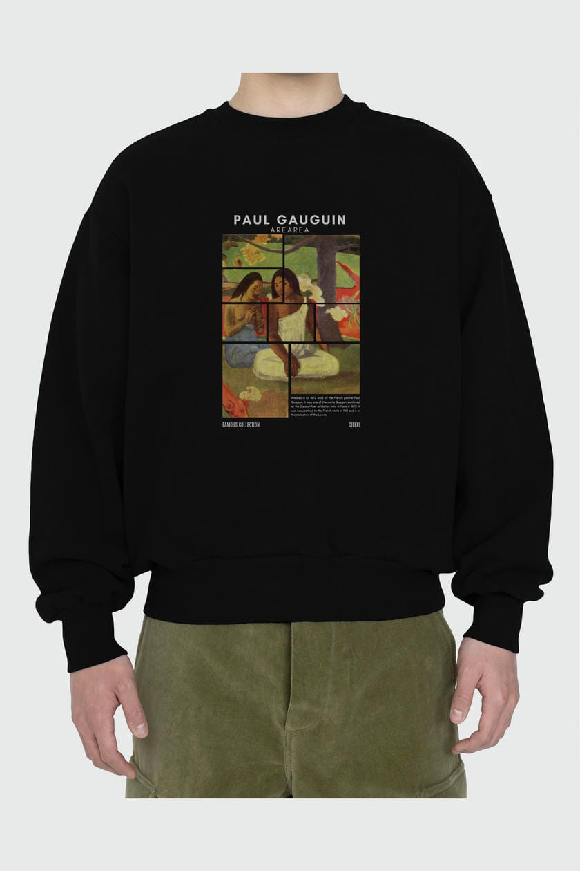 Paul Gauguin Arearea ön Baskılı Oversize Sweatshirt Erkek Kadın Unisex