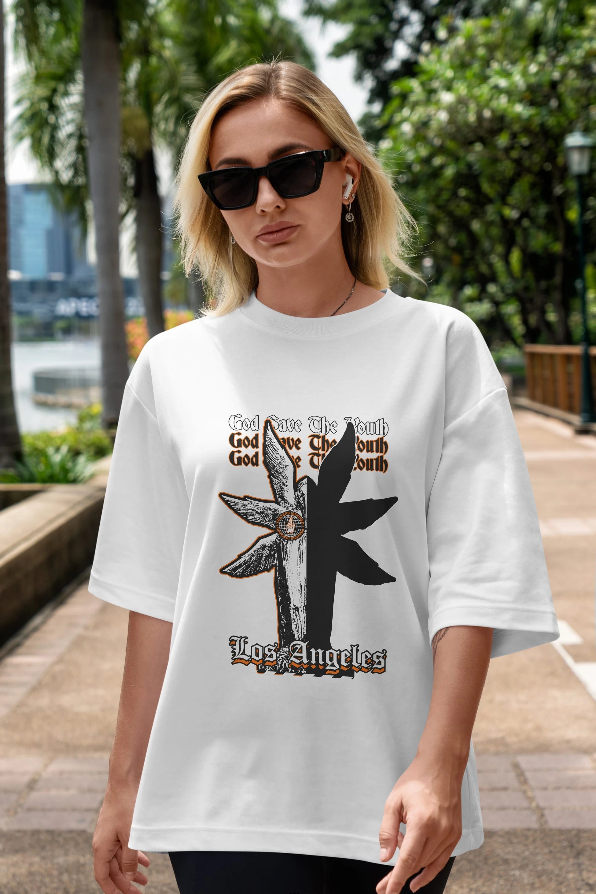 God Save The Youth Ön Baskılı Oversize t-shirt Erkek Kadın Unisex