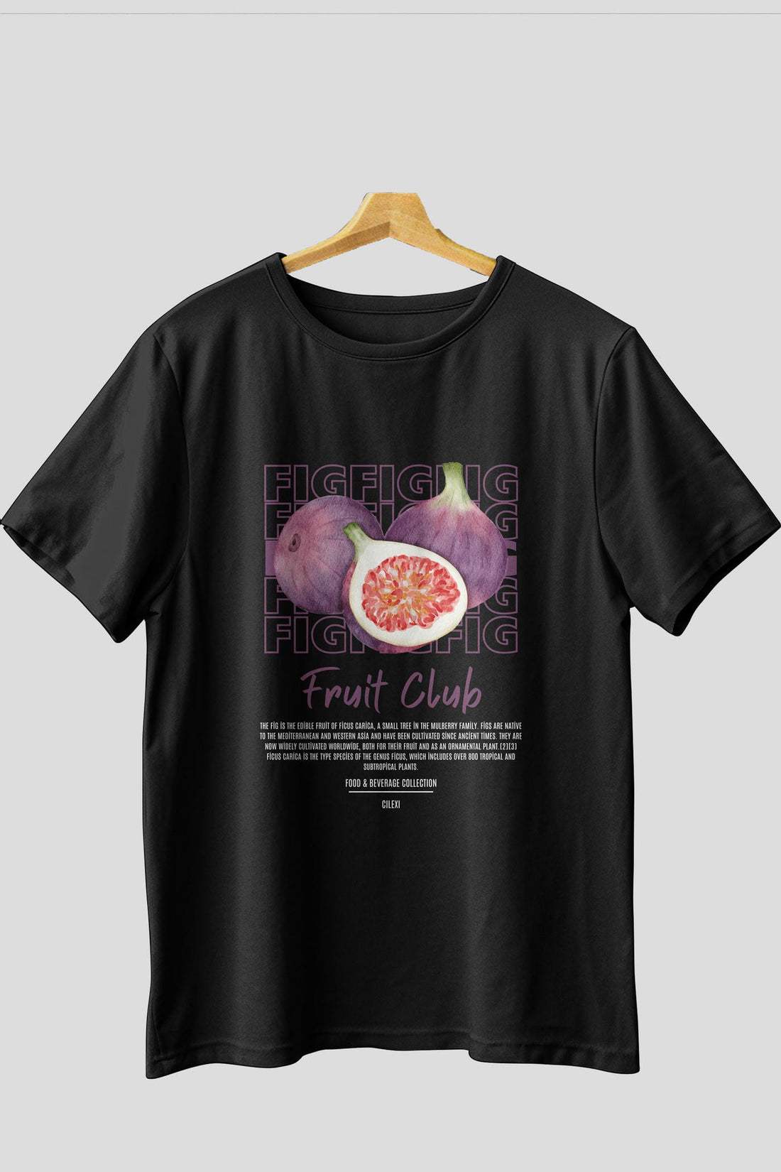 Fig Ön Baskılı Oversize t-shirt Erkek Kadın Pamuk Bisiklet Yaka tişort