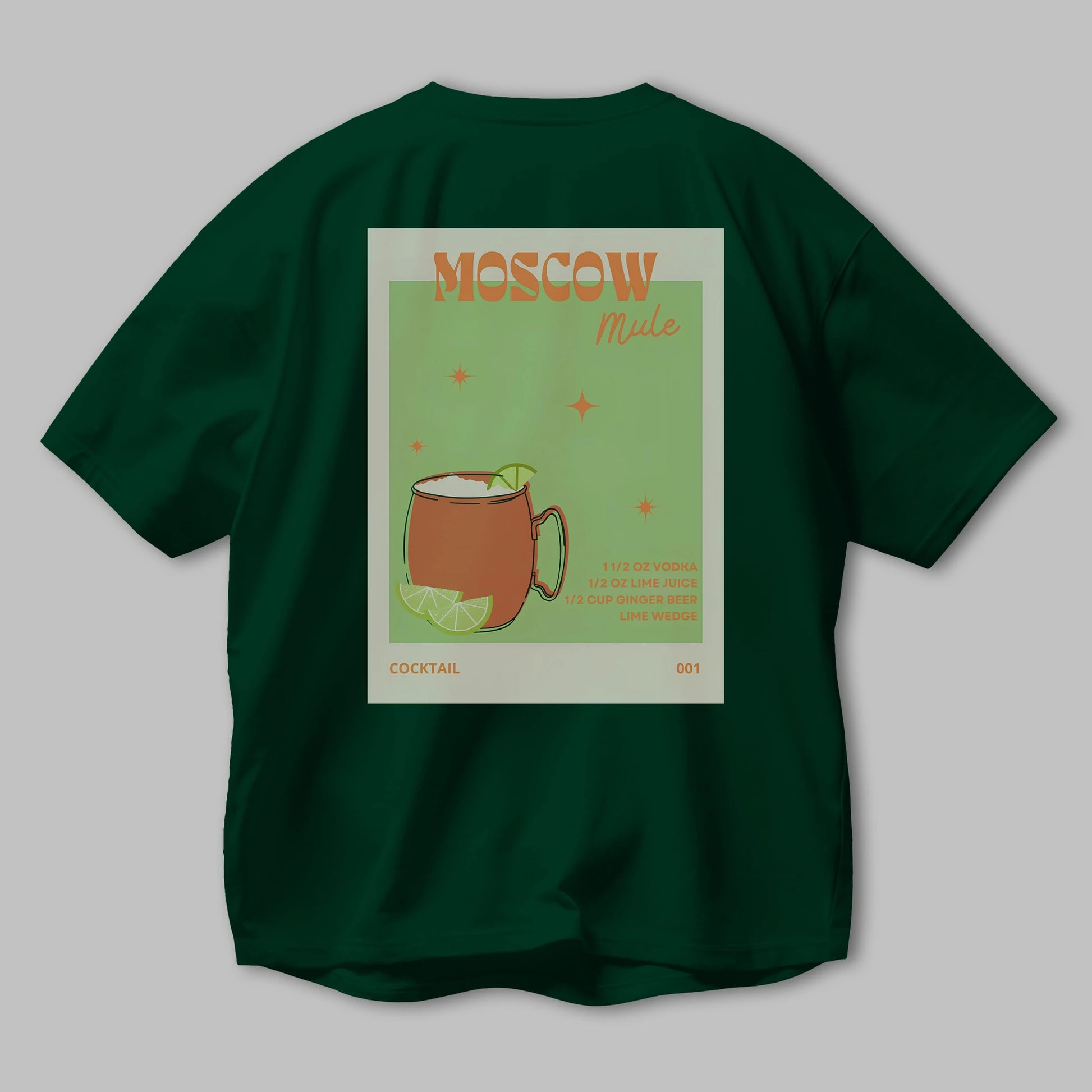 Moscow Mule 2 Arka Baskılı Oversize t-shirt Erkek Kadın Unisex %100 Pamuk Bisiklet Yaka tişort