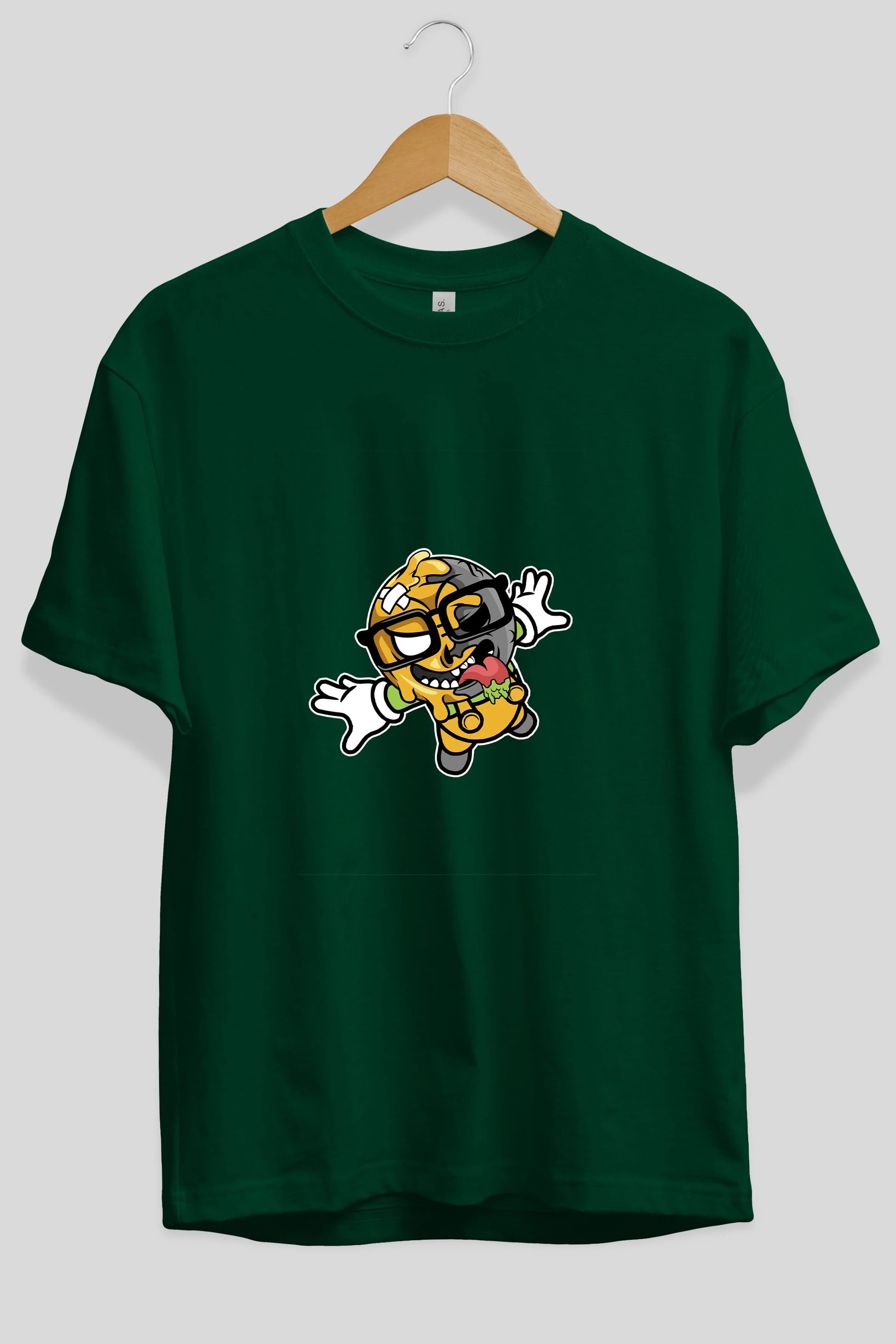 Smiley Jump Ön Baskılı Oversize t-shirt Erkek Kadın Unisex %100 Pamuk tişort