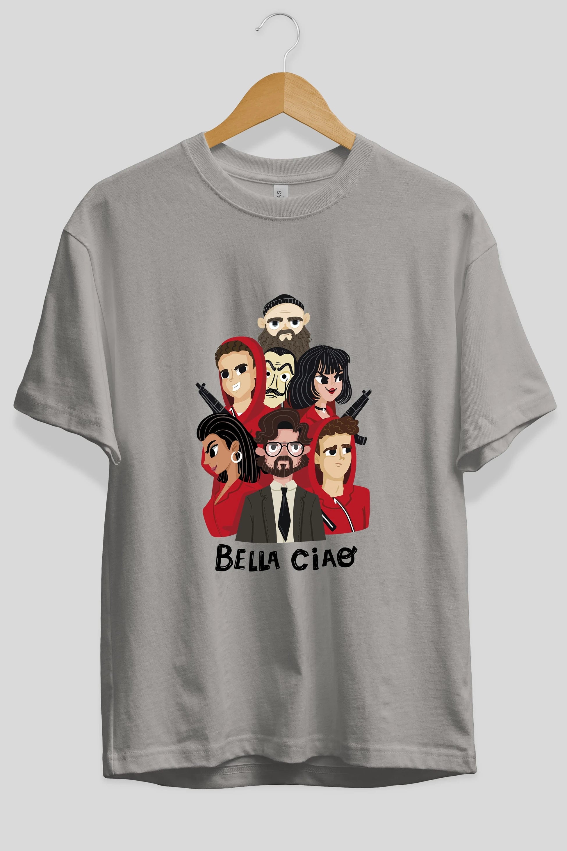 La Casa De Papel (13) Ön Baskılı Oversize t-shirt Erkek Kadın Unisex %100 Pamuk Bisiklet Yaka tişort