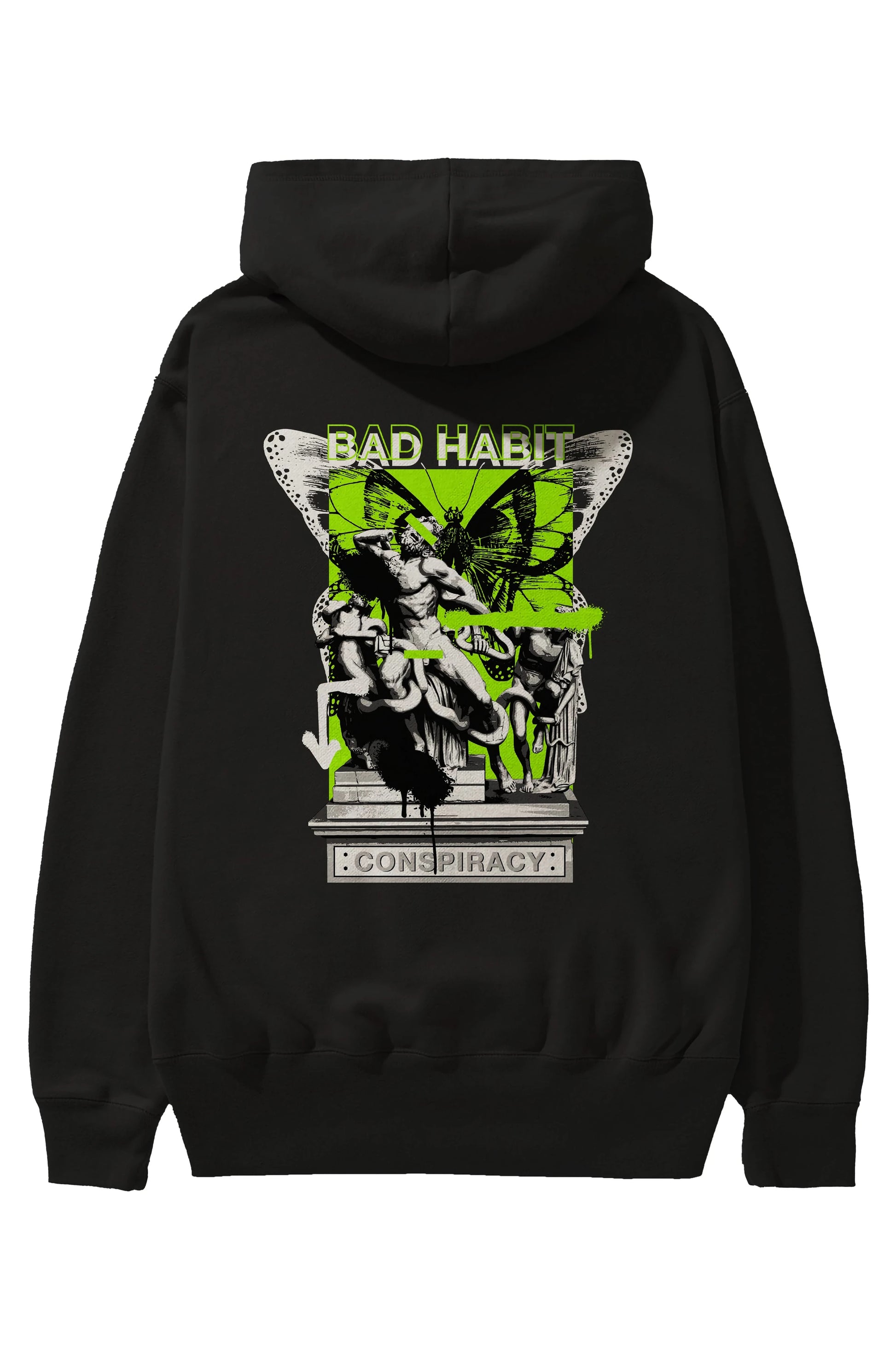 Bad Habit Arka Baskılı Hoodie Oversize Kapüşonlu Sweatshirt Erkek Kadın Unisex