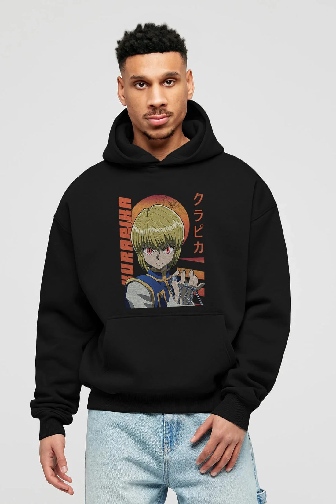 Kurapika 5 (2) Anime Ön Baskılı Hoodie Oversize Kapüşonlu Sweatshirt Erkek Kadın Unisex