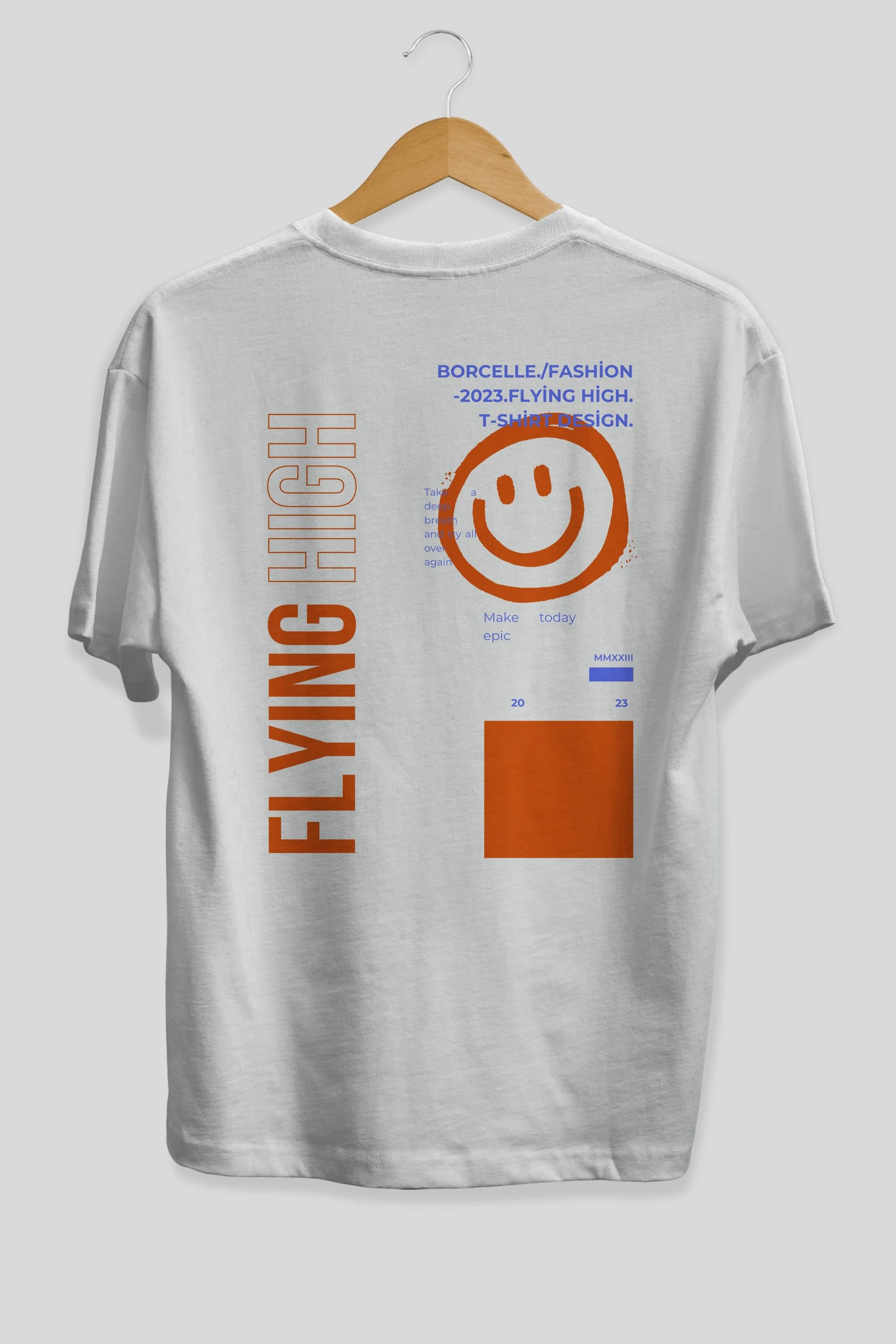 Flying High Yazılı Arka Baskılı Oversize t-shirt Erkek Kadın Unisex