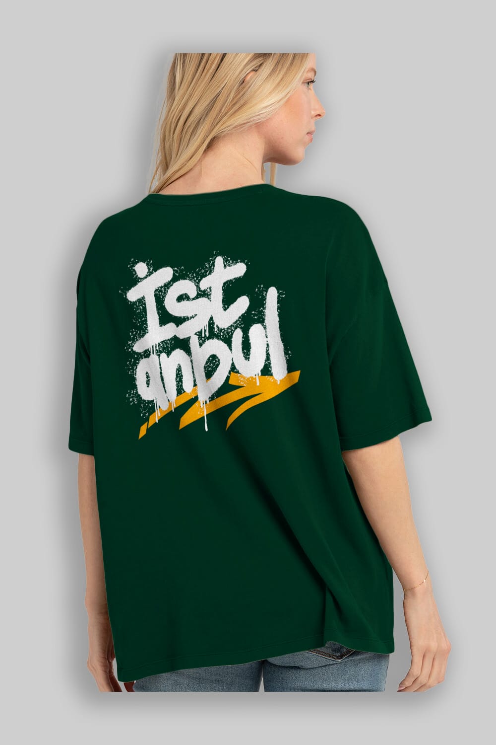 istanbul Yazılı Arka Baskılı Oversize t-shirt Erkek Kadın Unisex
