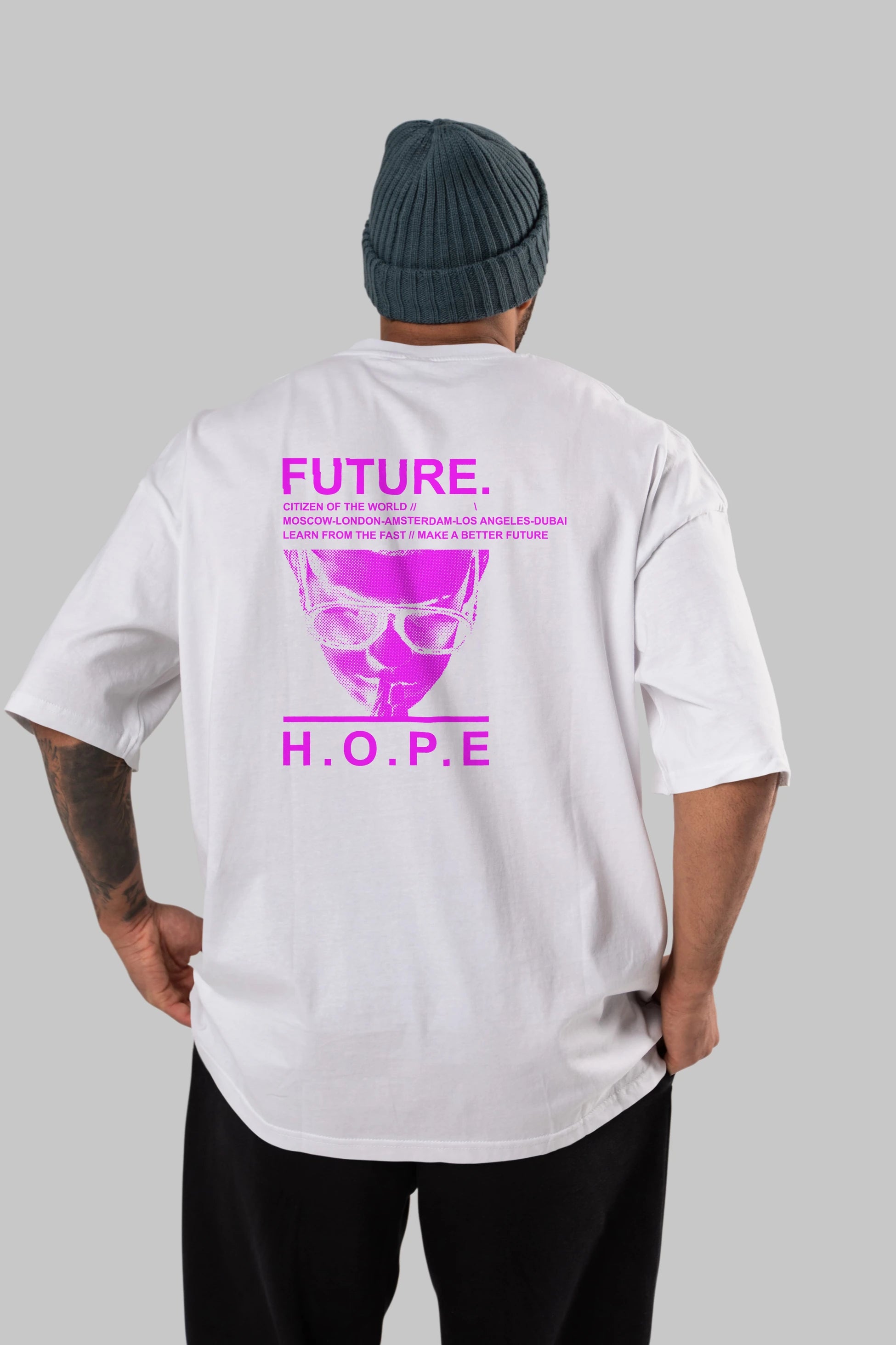 Future Hope Arka Baskılı Oversize t-shirt Erkek Kadın Unisex