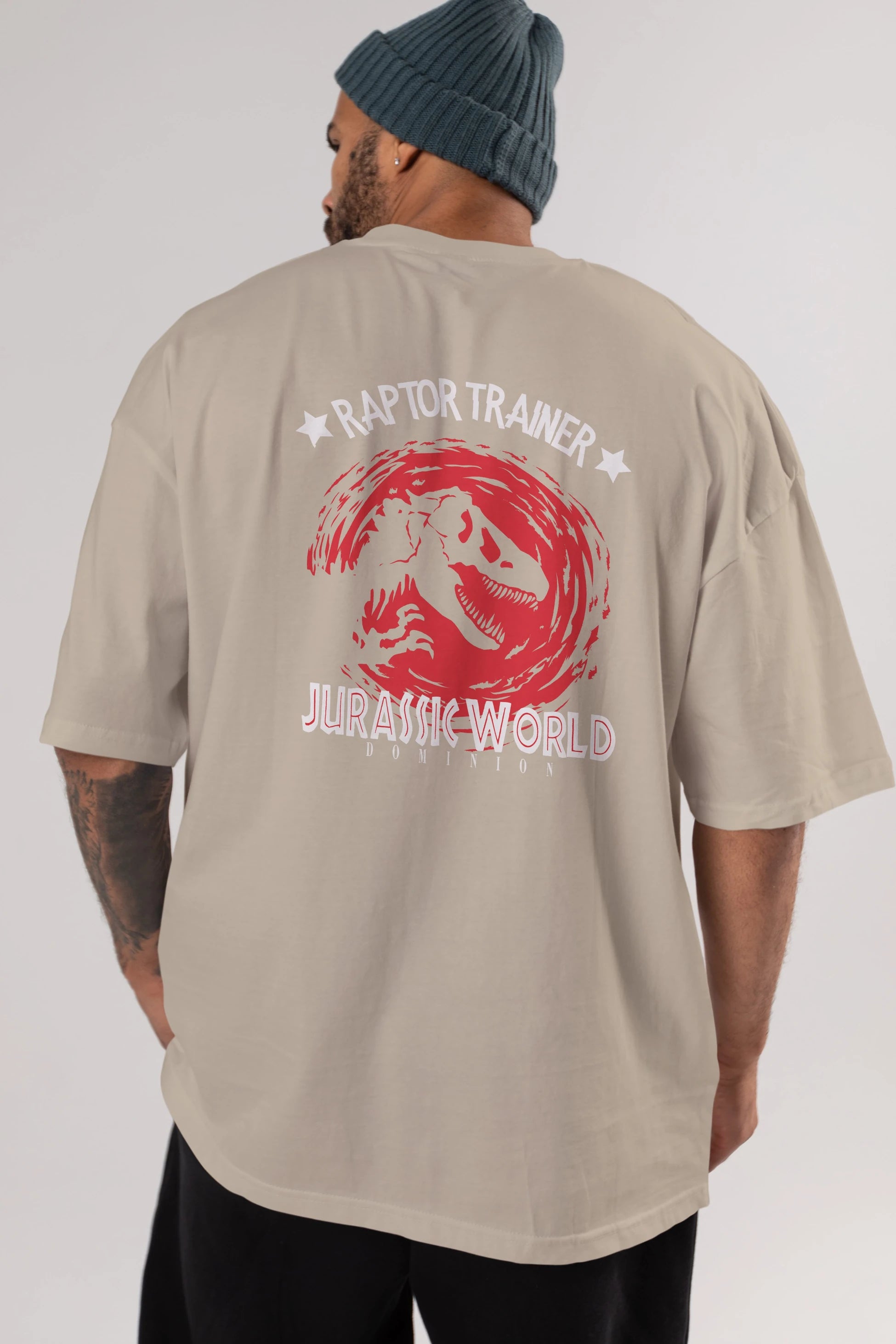Jurassic Park (3) Arka Baskılı Oversize t-shirt Erkek Kadın Unisex %100 Pamuk Bisiklet Yaka tişort