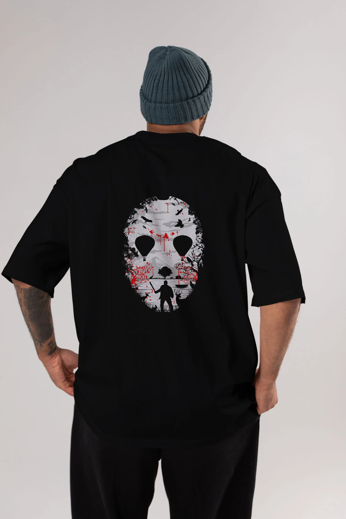 Crystal Lake Arka Baskılı Oversize t-shirt %100 pamuk Erkek Kadın Unisex