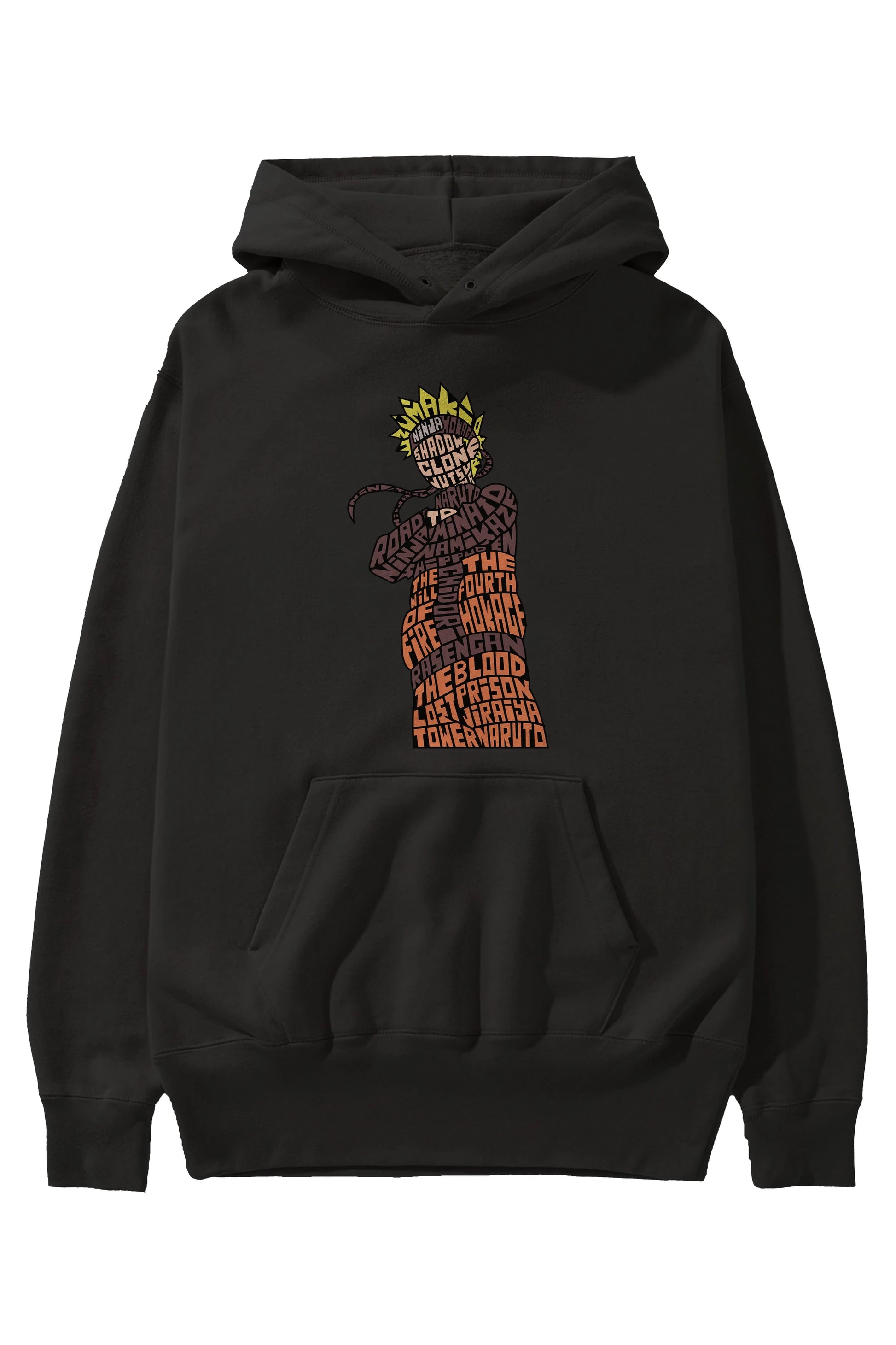Rasengan Ön Baskılı Hoodie Oversize Kapüşonlu Sweatshirt Erkek Kadın Unisex