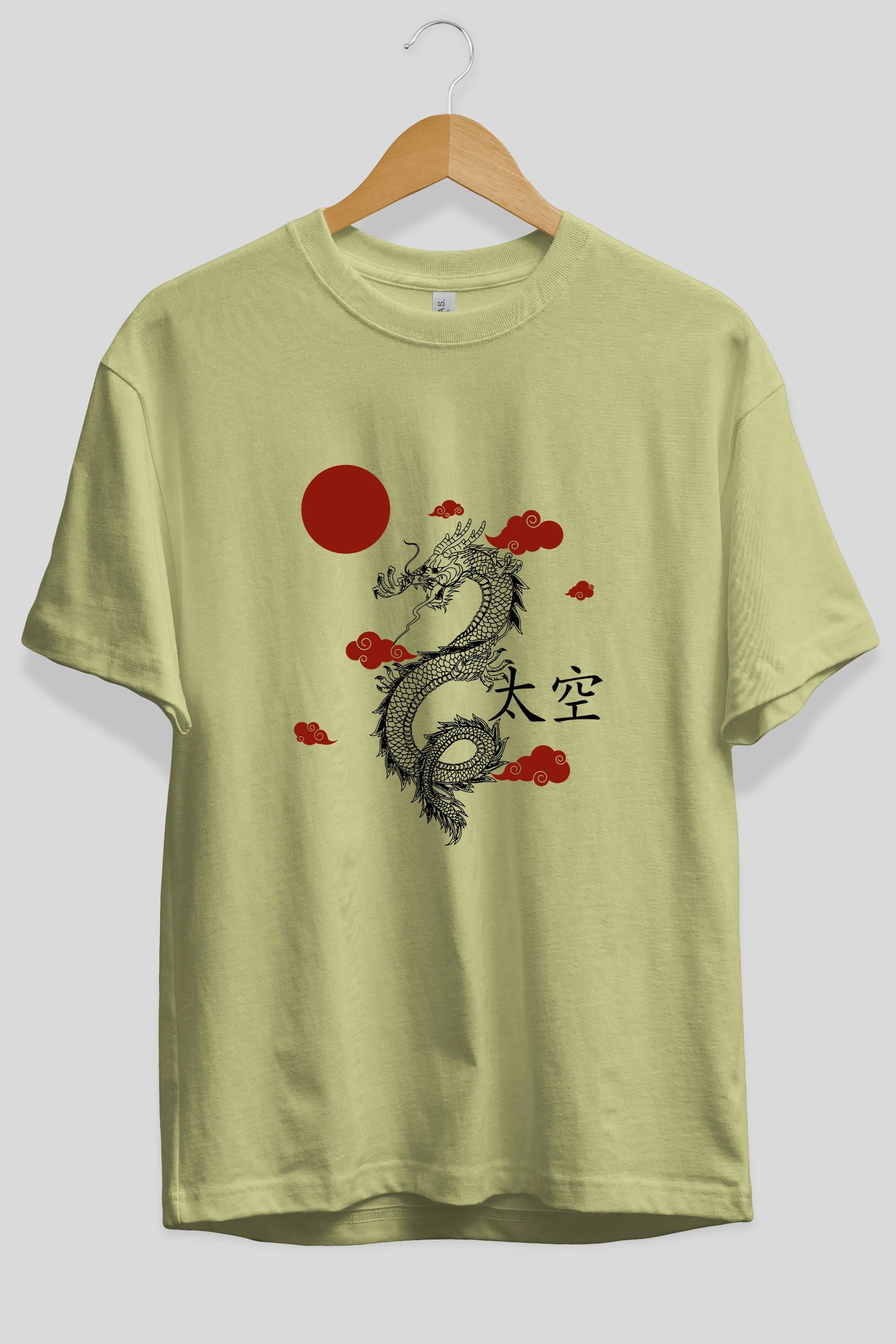 Chinese Dragon Ön Baskılı Oversize t-shirt Erkek Kadın Unisex