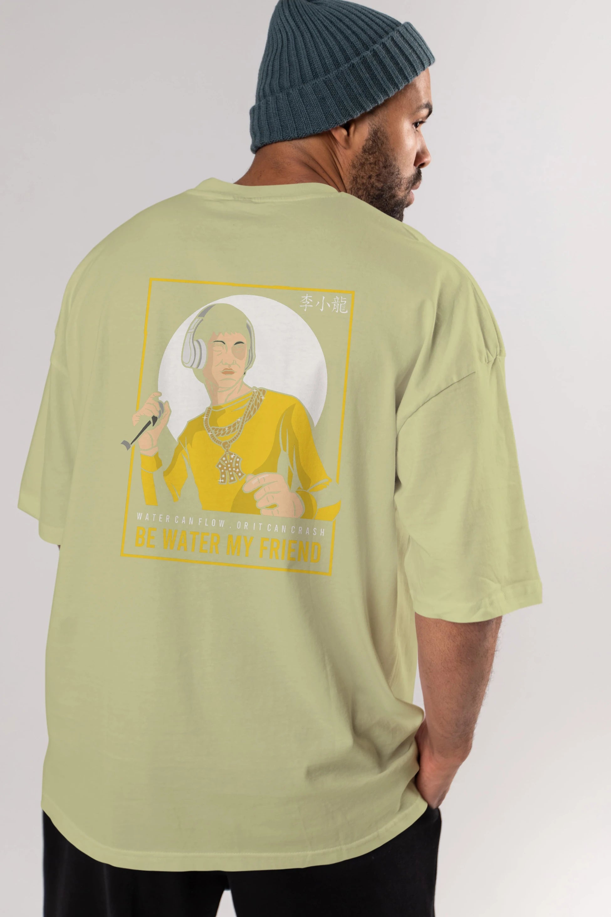 Bruce Lee Rapper Arka Baskılı Oversize t-shirt Erkek Kadın Unisex %100 Pamuk tişort