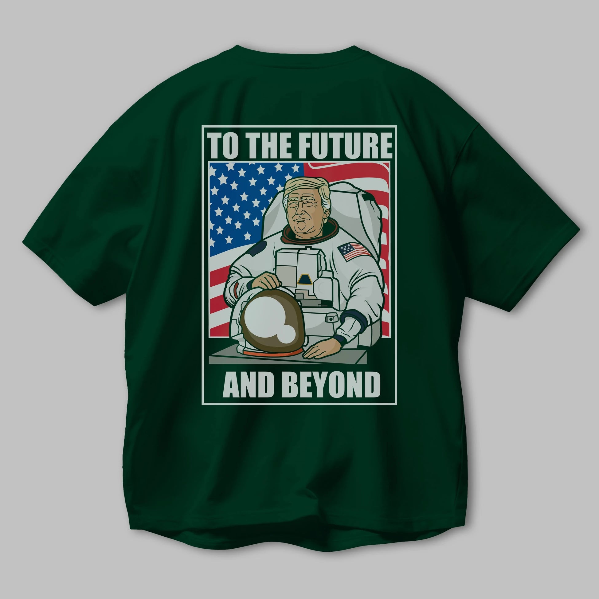 Trumpstronaut Arka Baskılı Oversize t-shirt Erkek Kadın Unisex %100 Pamuk tişort