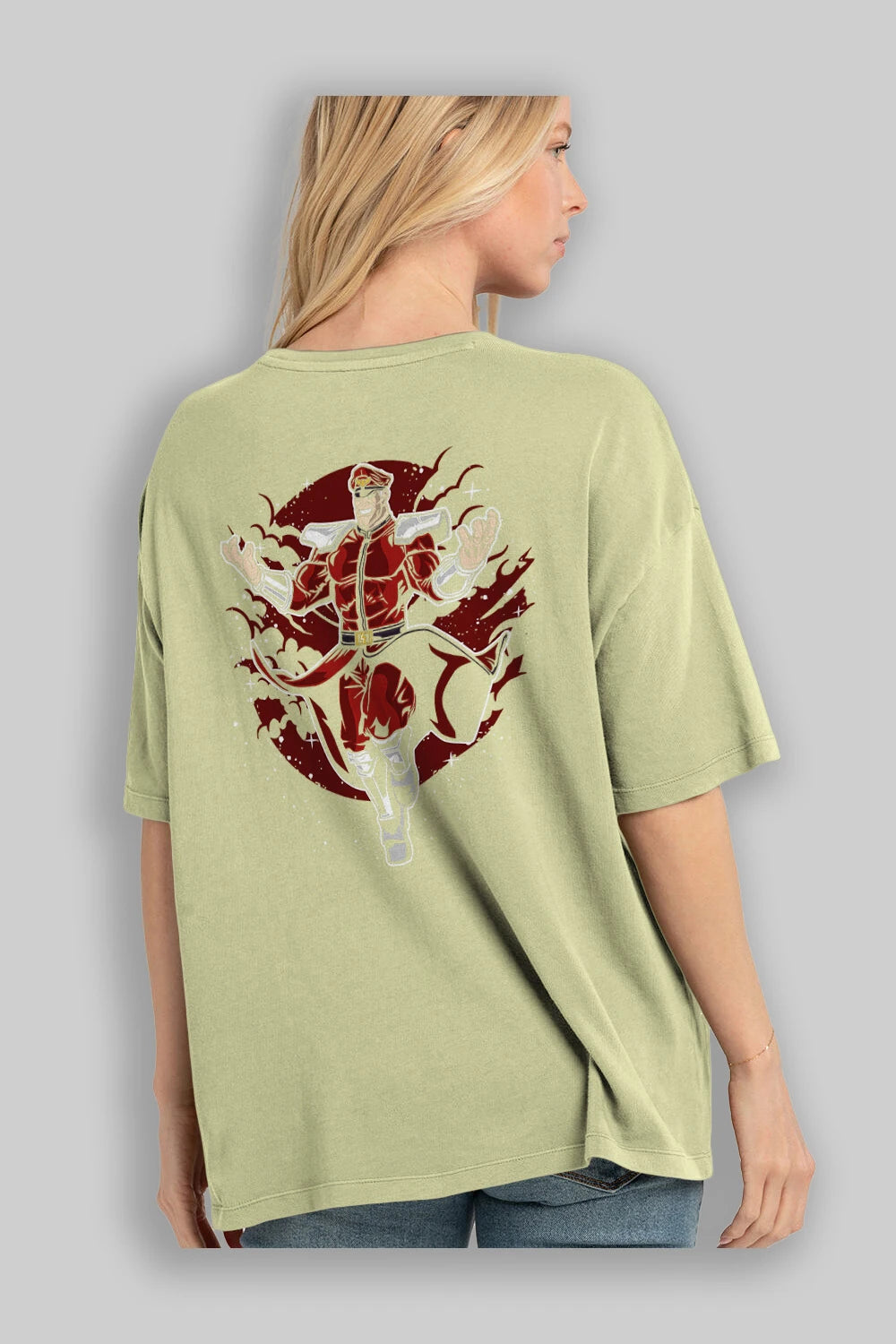 M BISON Arka Baskılı Oversize t-shirt Erkek Kadın Unisex %100 Pamuk