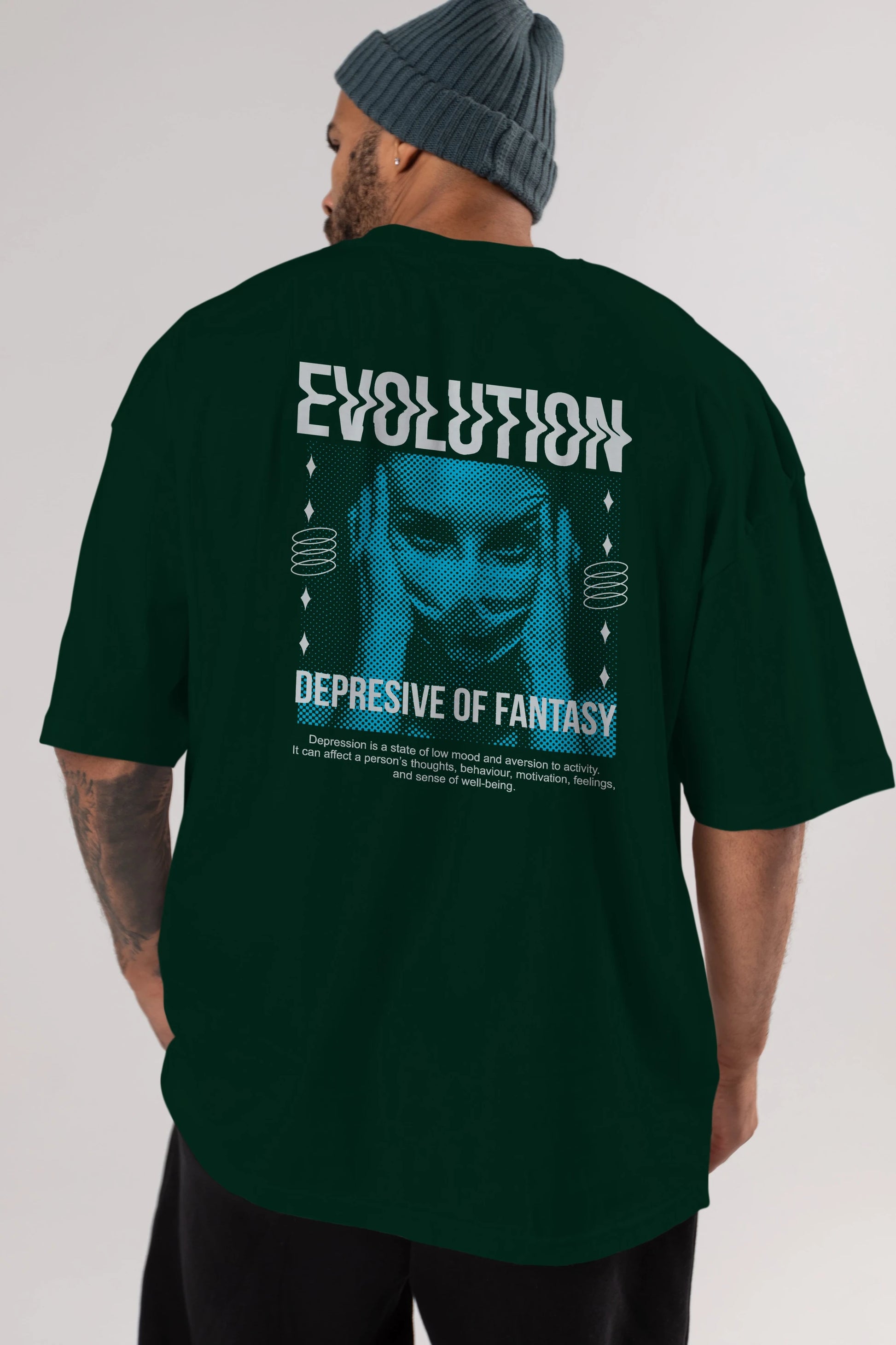 Evolution Arka Baskılı Oversize t-shirt Erkek Kadın Unisex