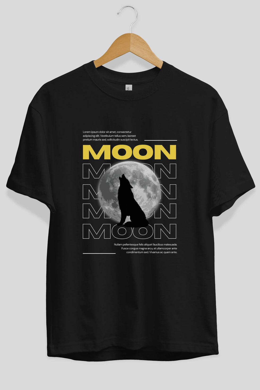 Moon Ön Baskılı Oversize t-shirt Erkek Kadın Unisex