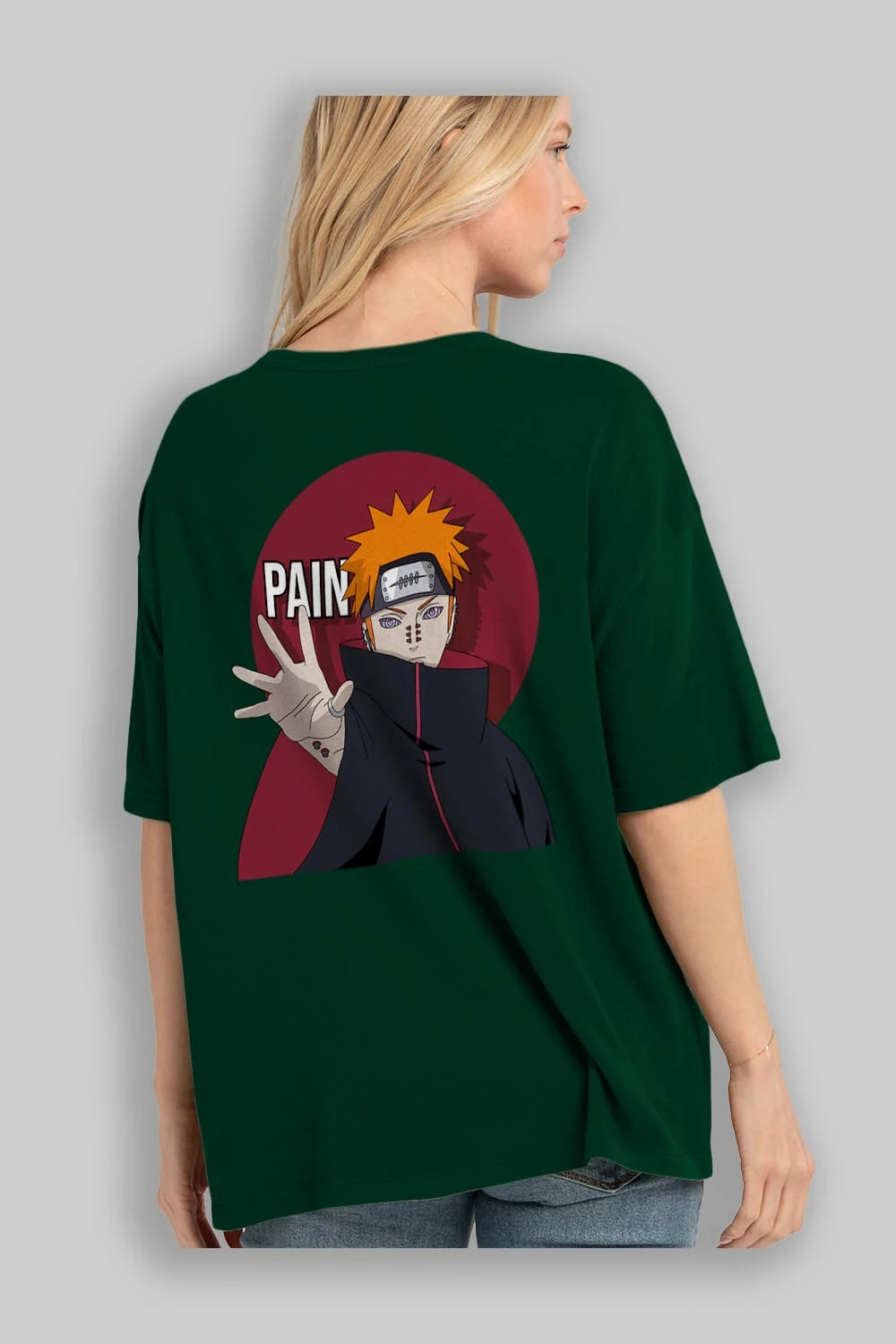 PAIN NARUTO Anime Arka Baskılı Oversize t-shirt Erkek Kadın Unisex