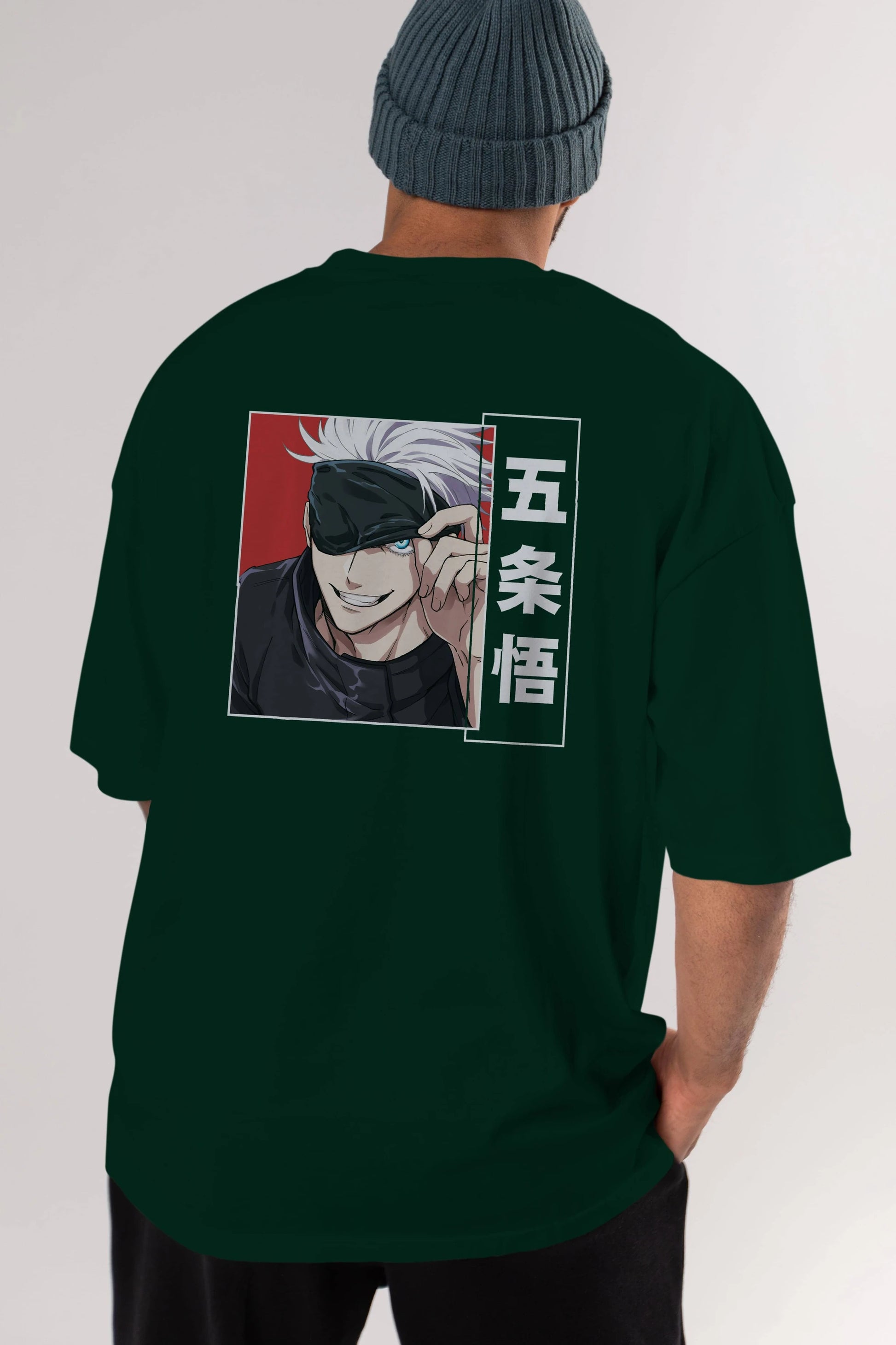 JUJUTSU KAISEN Anime Arka Baskılı Oversize t-shirt Erkek Kadın Unisex