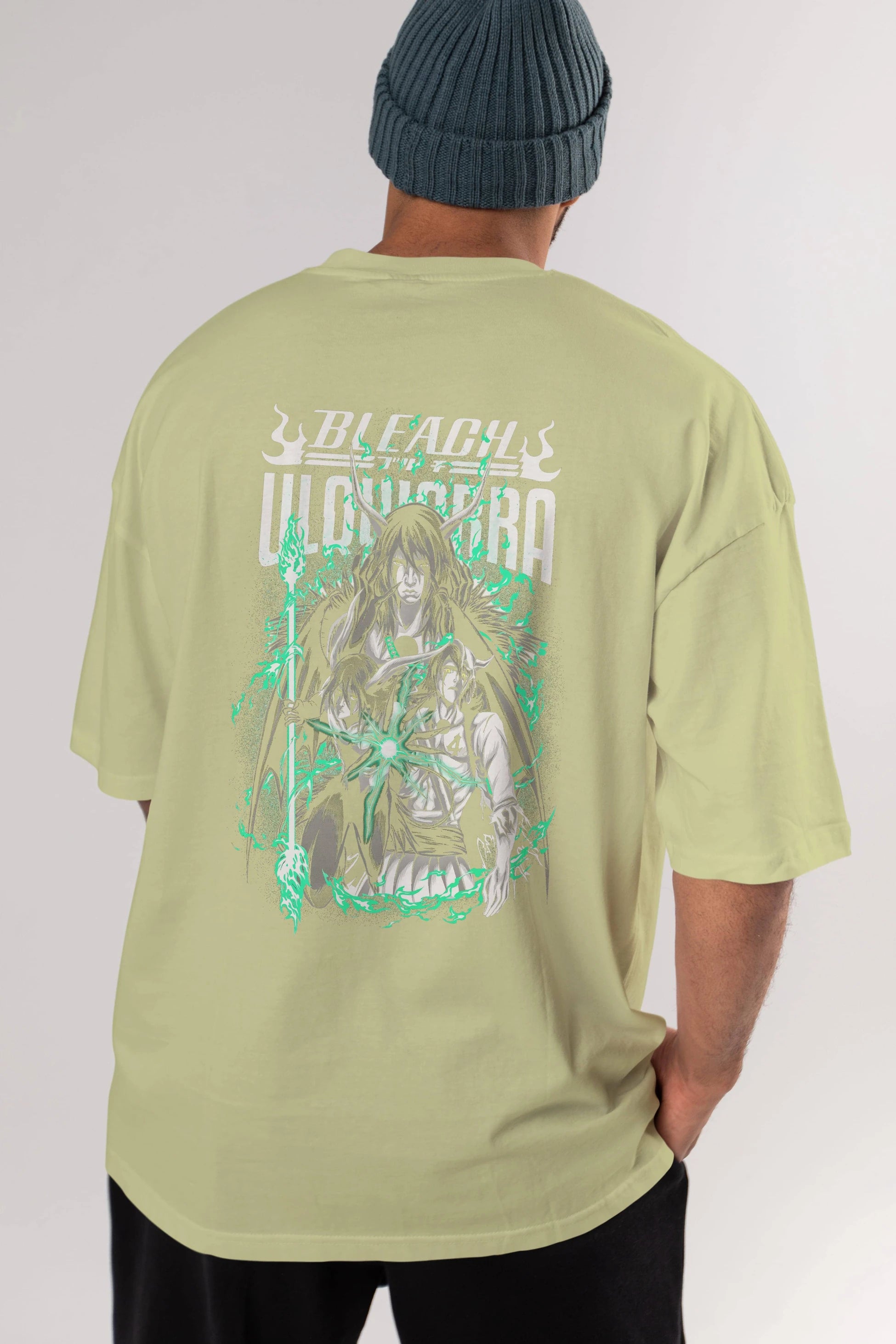 BLEACH(ULQUIARRA) Anime Arka Baskılı Oversize t-shirt Erkek Kadın Unisex