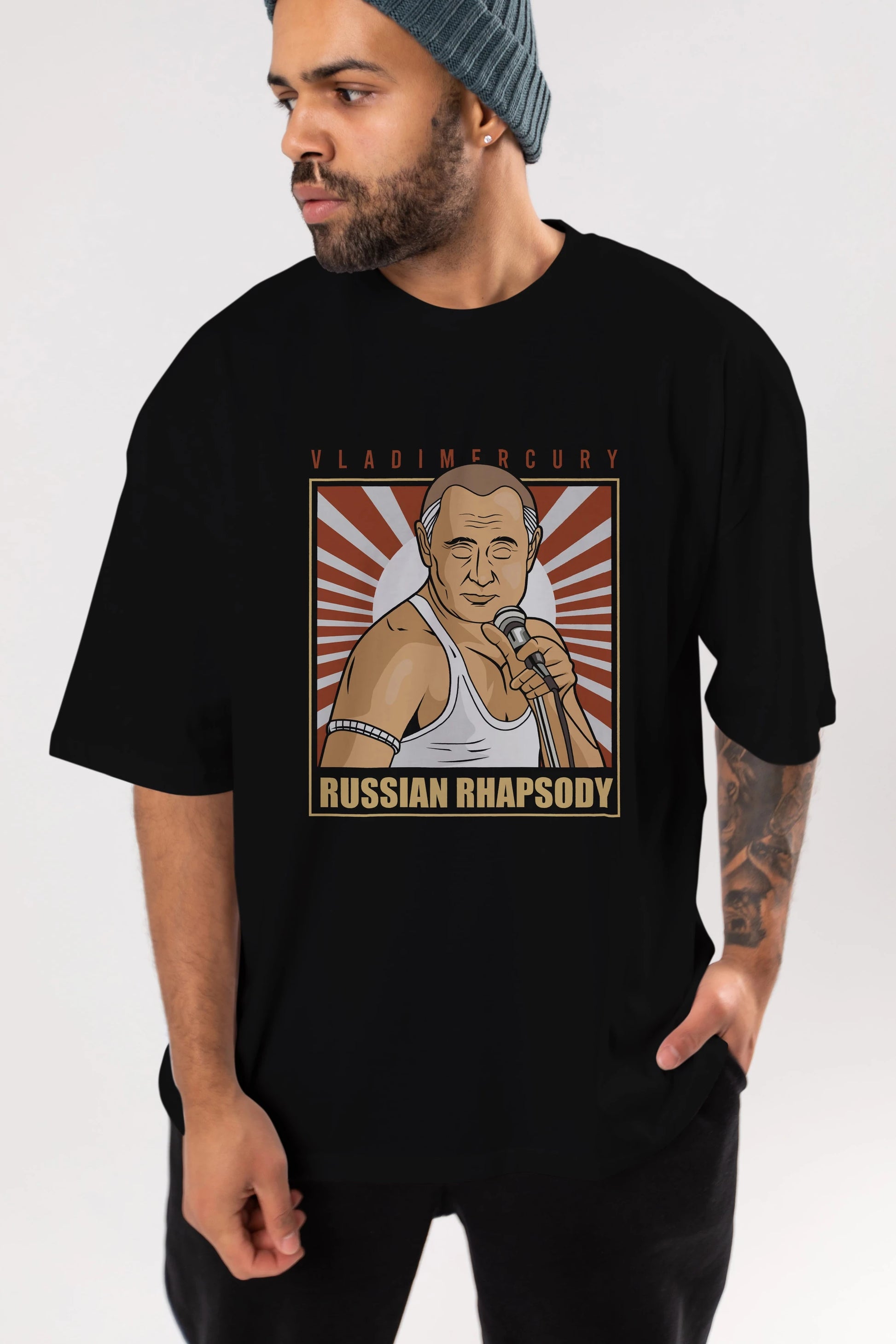 Freddy Puttin Ön Baskılı Oversize t-shirt Erkek Kadın Unisex %100 Pamuk tişort