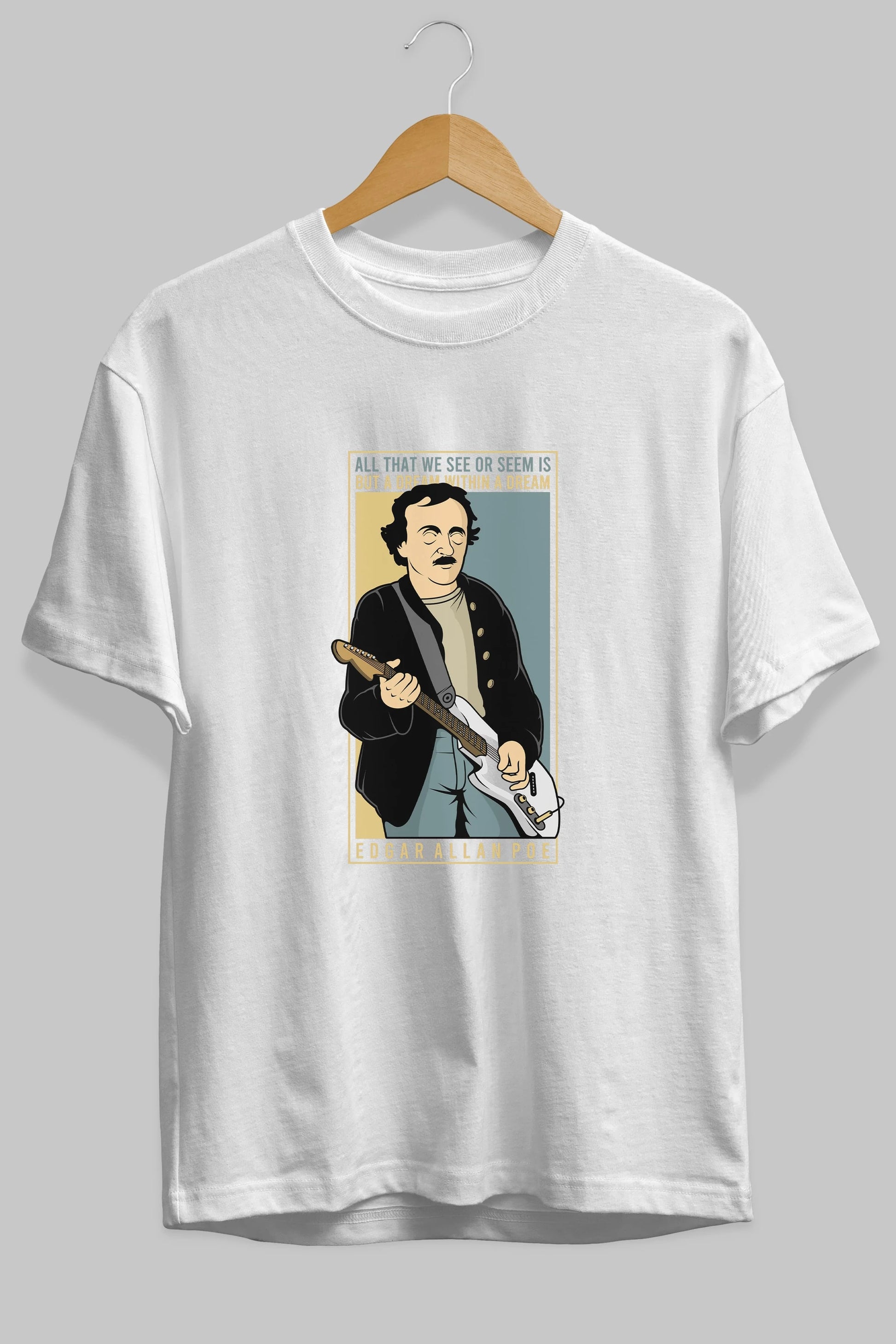 Edgar Alan Cobain Ön Baskılı Oversize t-shirt Erkek Kadın Unisex %100 Pamuk tişort