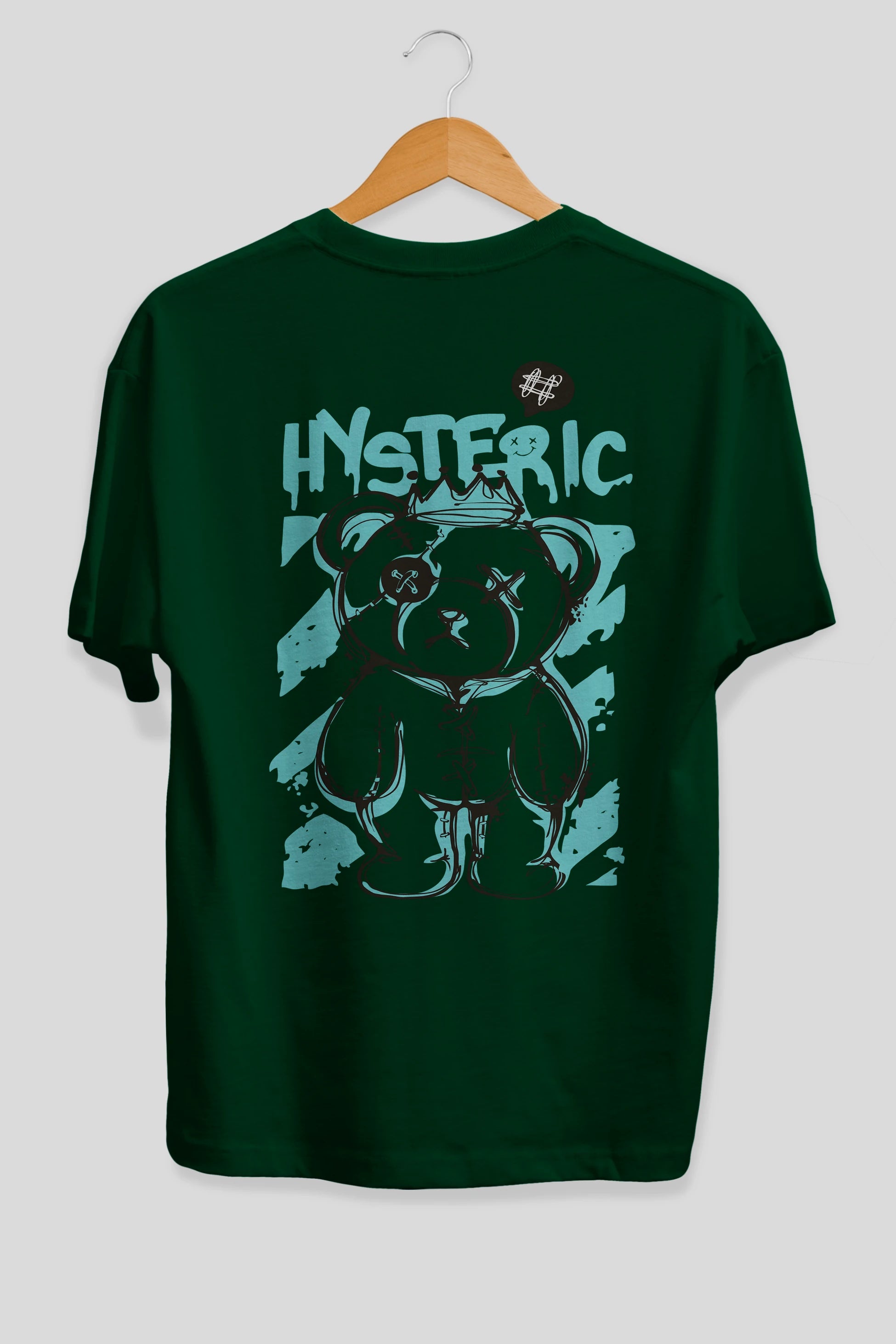 Hysteric Bear Arka Baskılı Oversize t-shirt Erkek Kadın Unisex