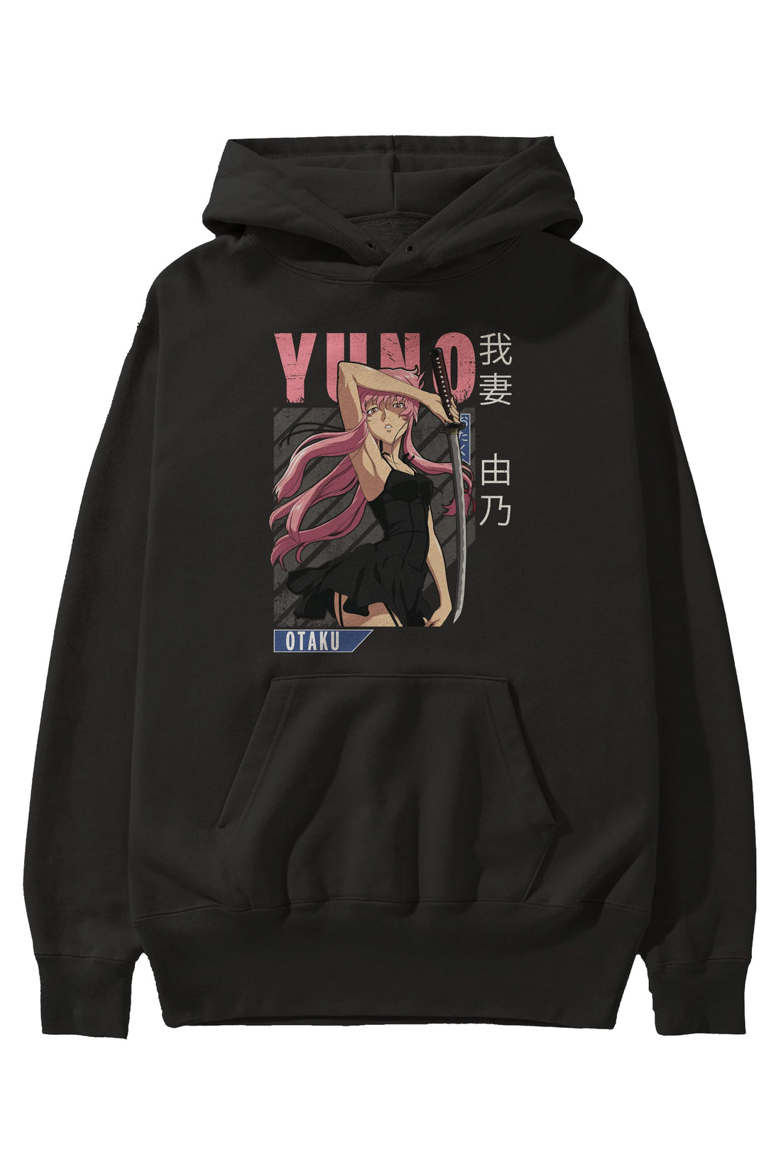 Yuno Gasai 5 Anime Ön Baskılı Hoodie Oversize Kapüşonlu Sweatshirt Erkek Kadın Unisex