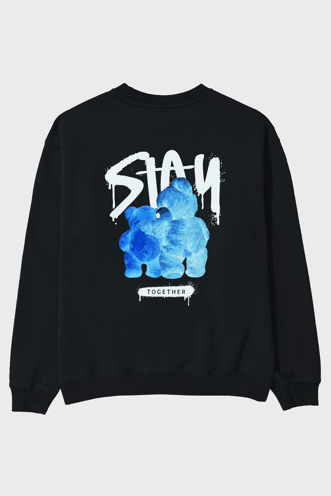 Stay Together Bear Arka Baskılı Oversize Sweatshirt Erkek Kadın Unisex