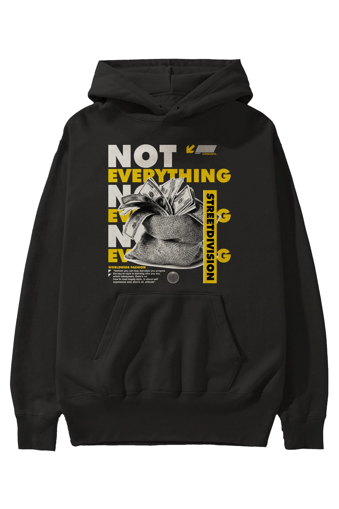 Not Everything Ön Baskılı Hoodie Oversize Kapüşonlu Sweatshirt Erkek Kadın Unisex