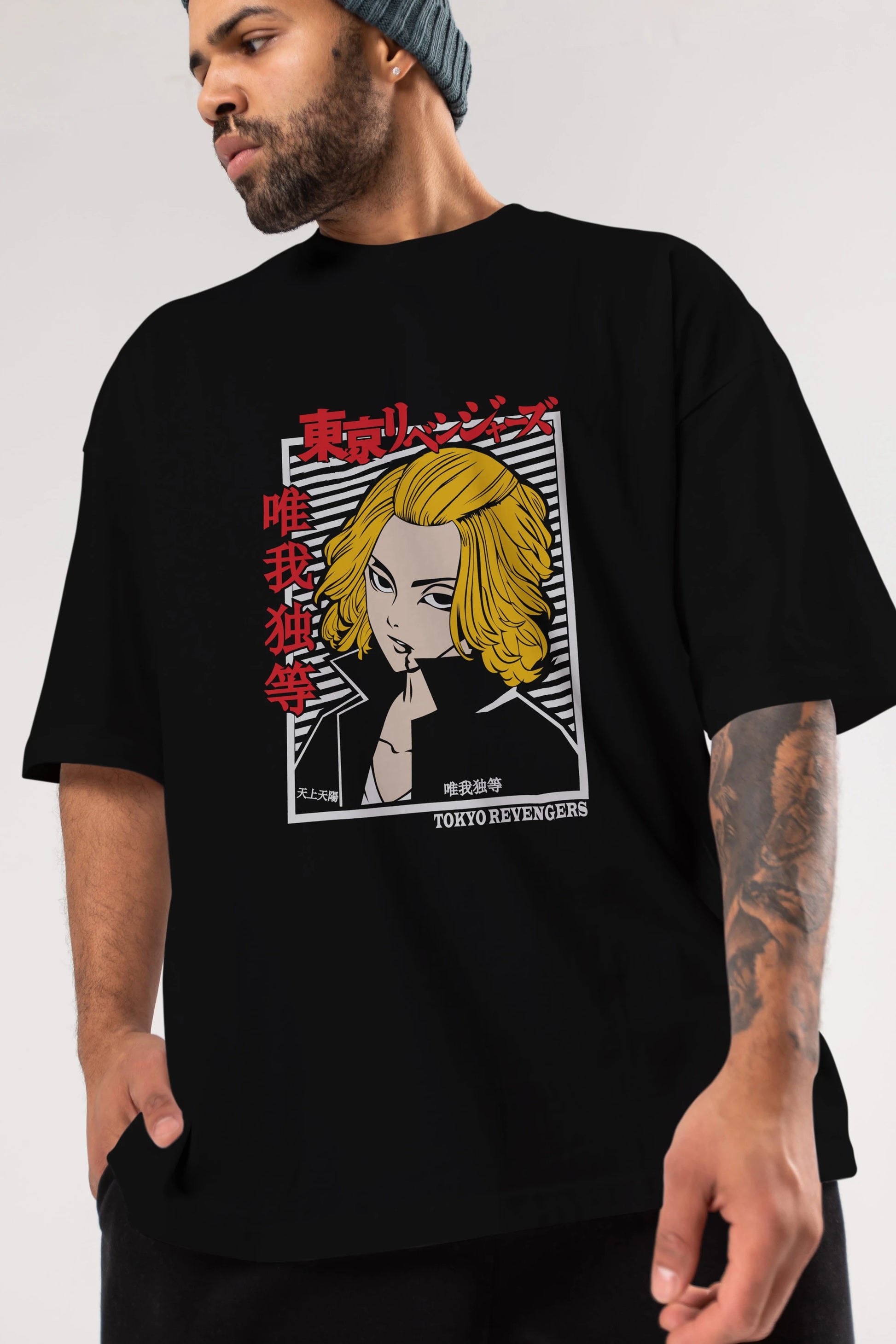 TokyoRev. M Anime Ön Baskılı Oversize t-shirt %100 pamuk Erkek Kadın Unisex