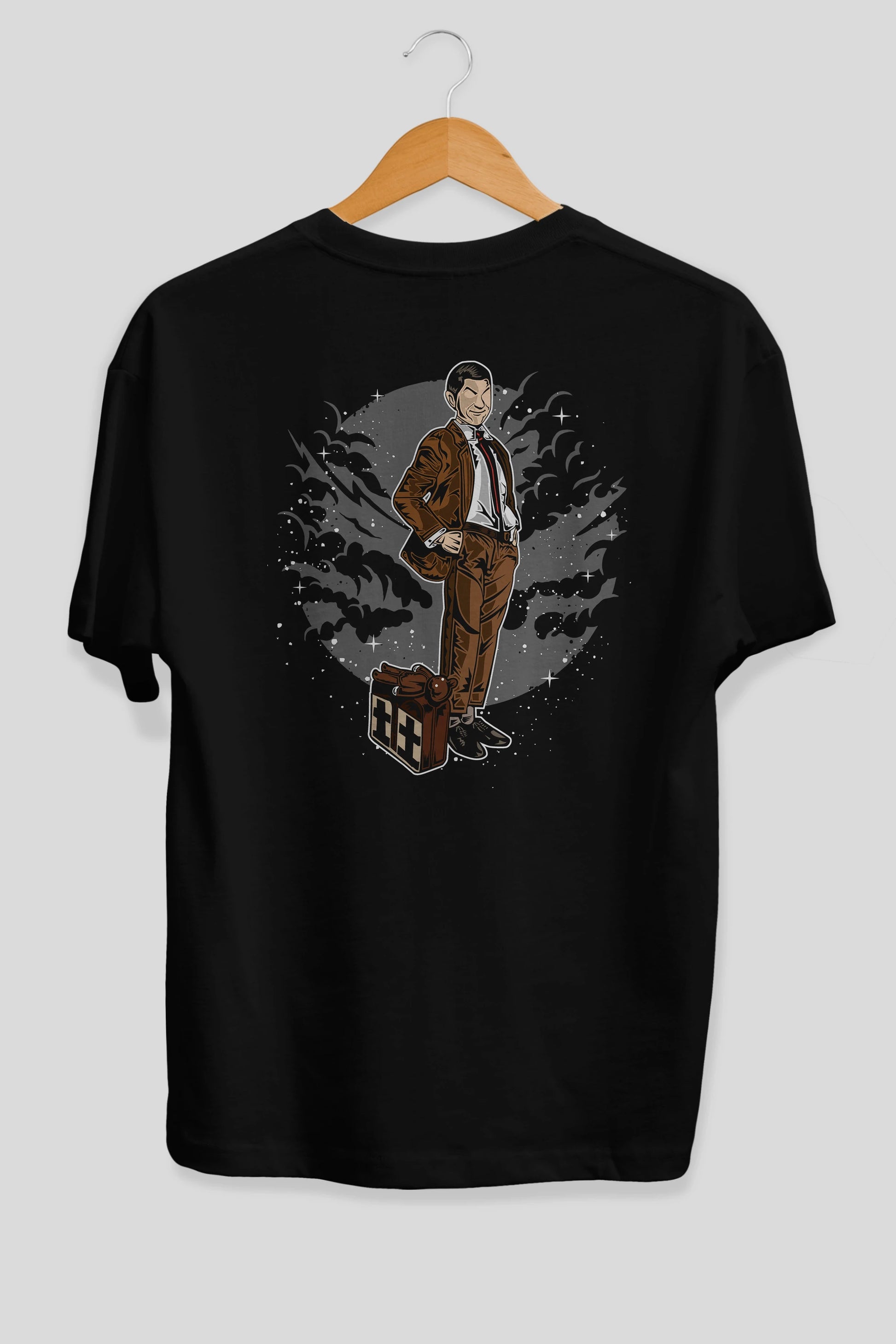 Mr Bean Arka Baskılı Oversize t-shirt Erkek Kadın Unisex %100 Pamuk