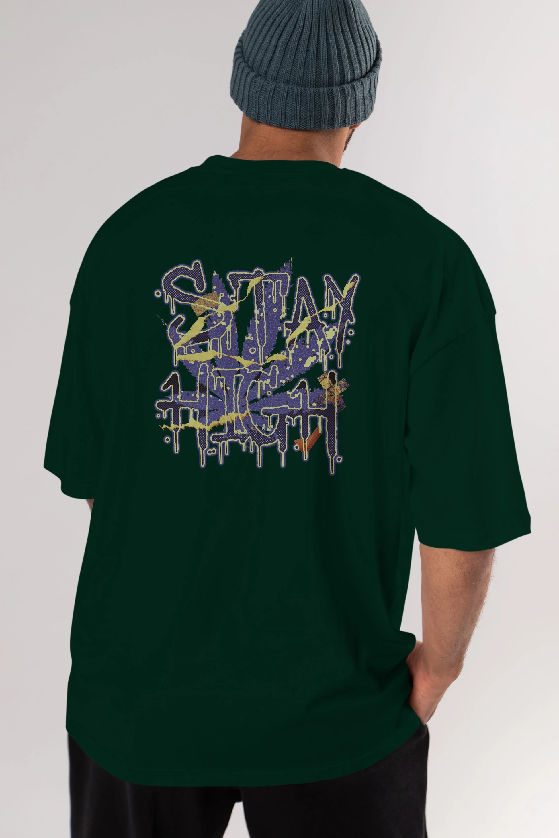 Stay High Arka Baskılı Oversize t-shirt Erkek Kadın Unisex