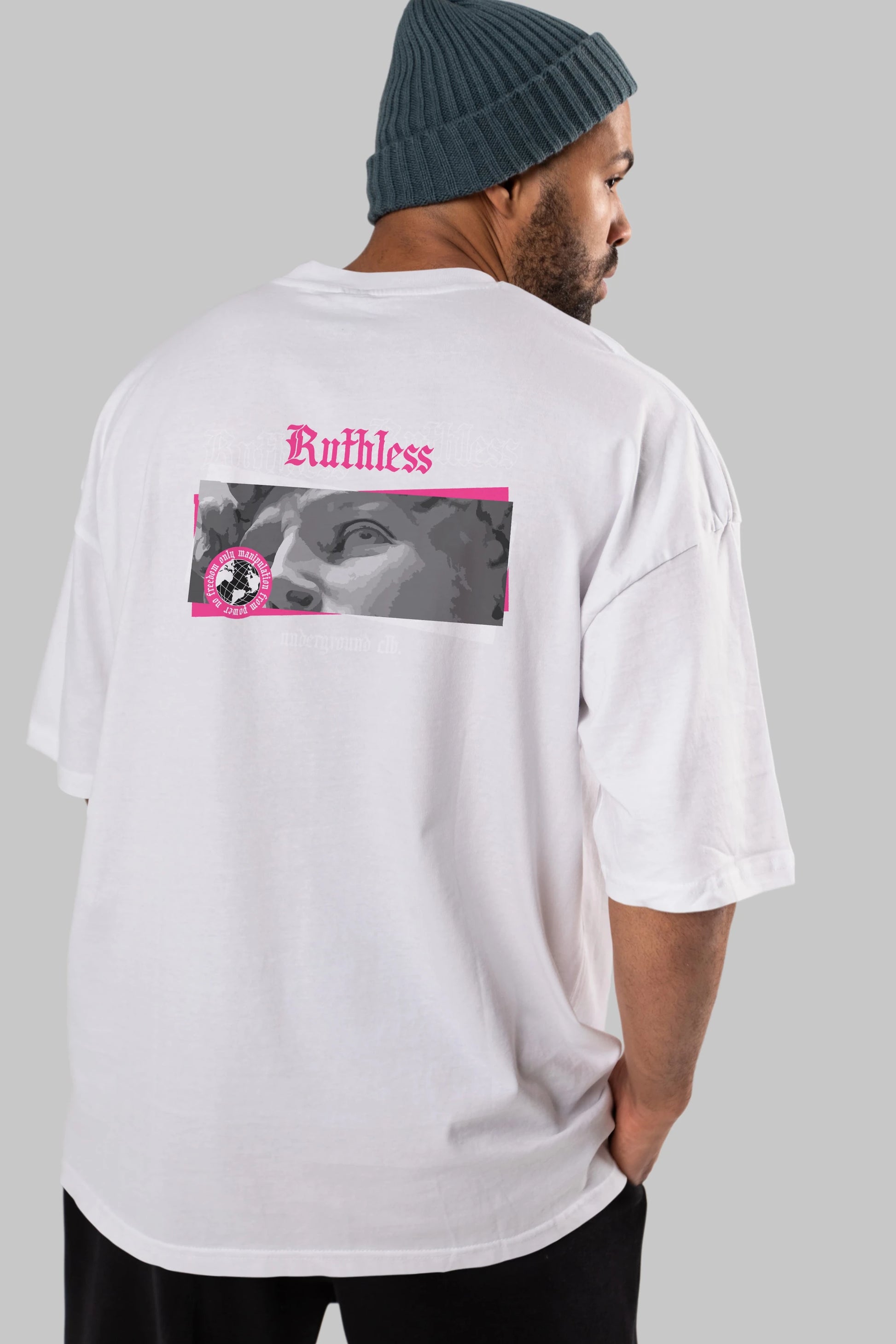 Ruthless Arka Baskılı Oversize t-shirt Erkek Kadın Unisex