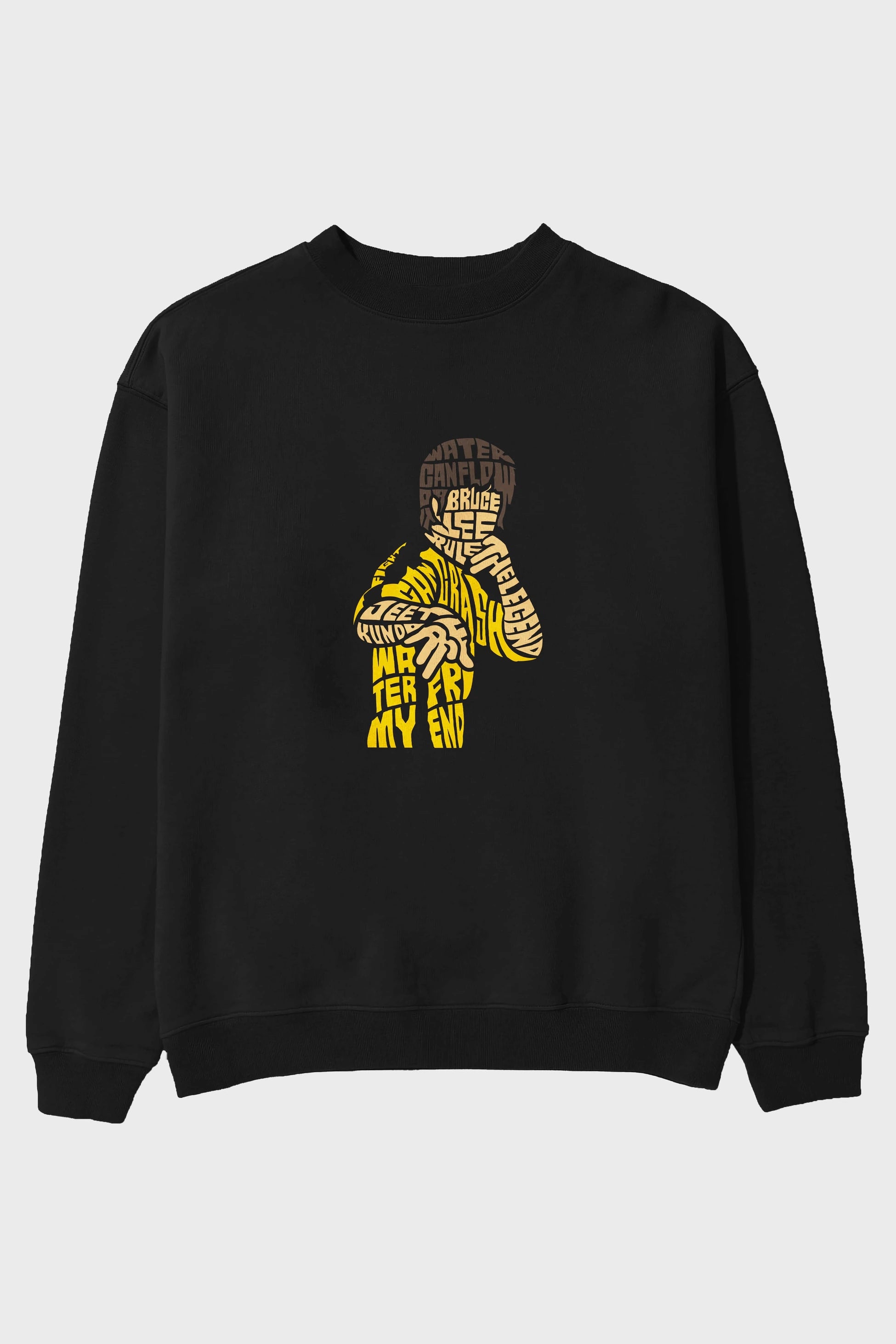 Bruce Lee Ön Baskılı Oversize Sweatshirt Erkek Kadın Unisex