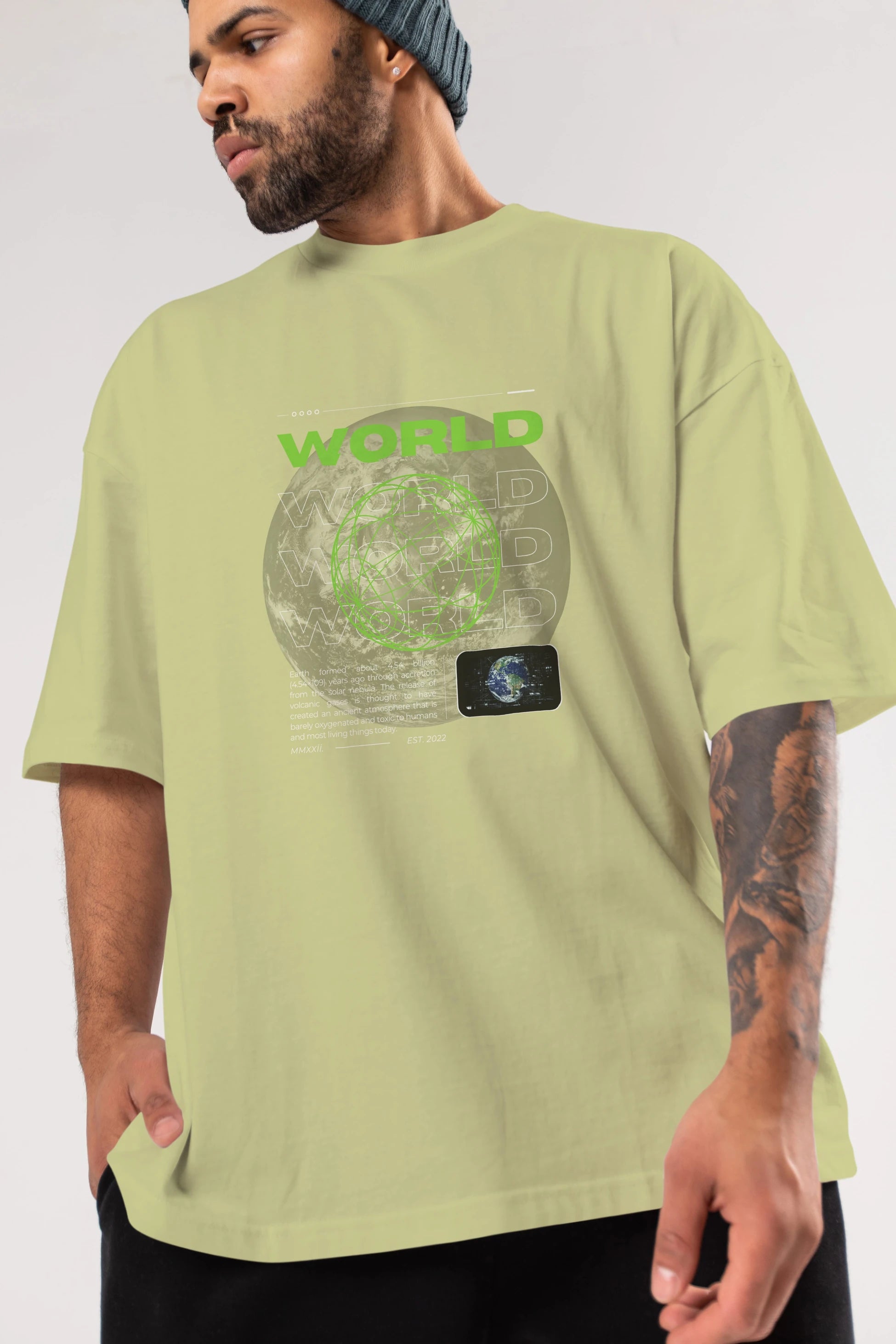 World Streetwear Ön Baskılı Oversize t-shirt Erkek Kadın Unisex