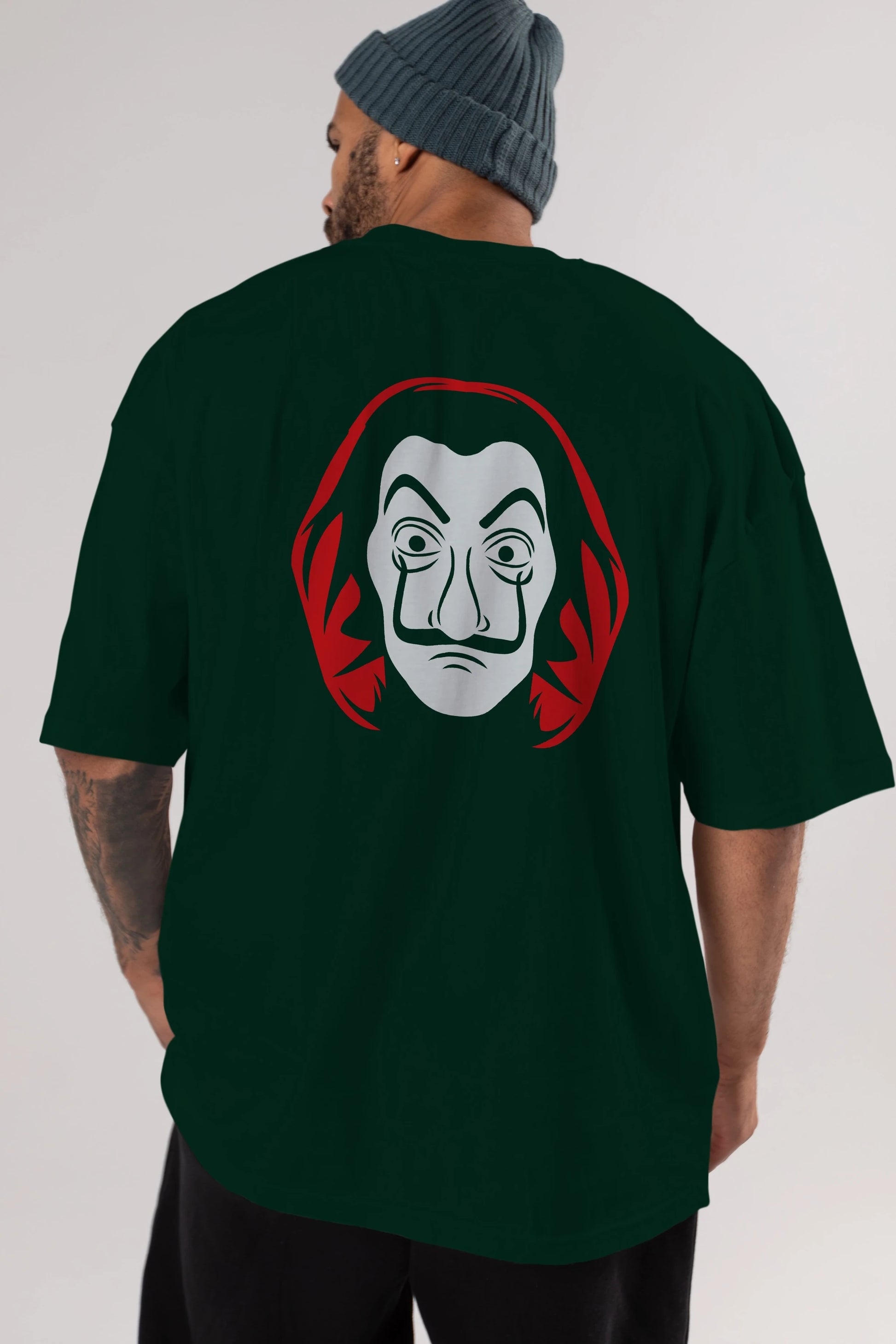 La Casa De Papel (8) Arka Baskılı Oversize t-shirt Erkek Kadın Unisex %100 Pamuk Bisiklet Yaka tişort