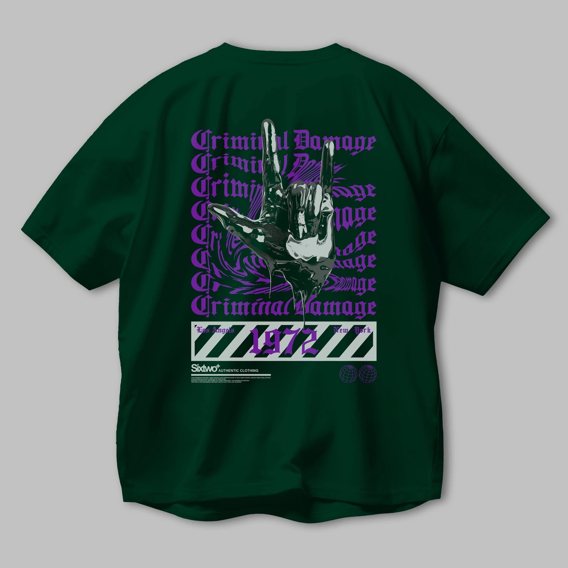 Criminal Damage 2 Arka Baskılı Oversize t-shirt Erkek Kadın Unisex